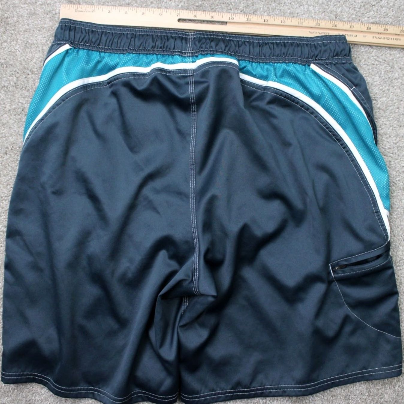 Nike Nike Swim Trunks Mens 2XL Gray/Blue Lined Polyester Drawstring 9" Inseam Bottom Shorts Size ONE SIZE - 6 Thumbnail