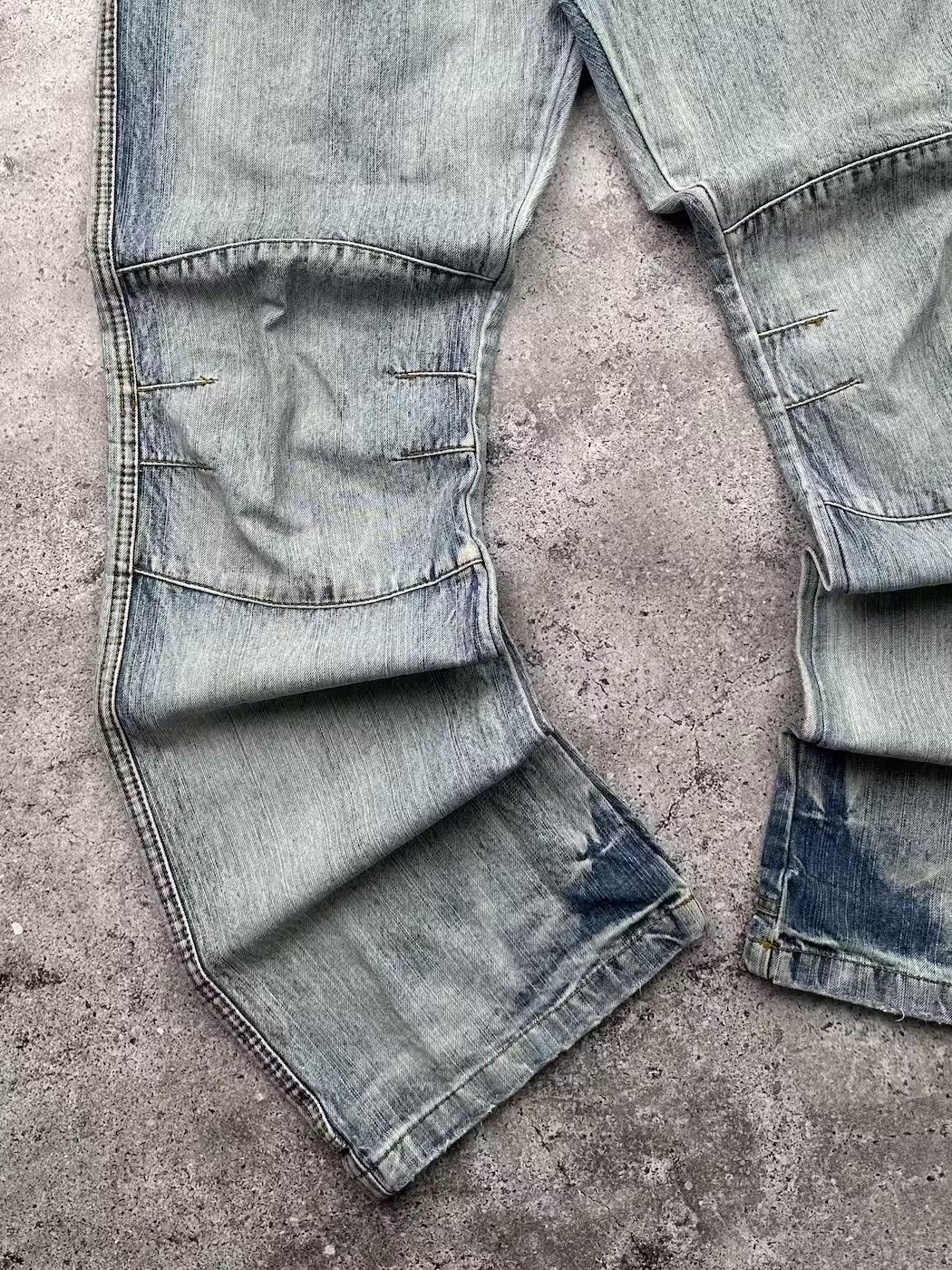 Japanese Brand Vintage Faded Biker Wide Flare Jeans C213(V393)E2 Size US 36 / EU 52 - 3 Thumbnail