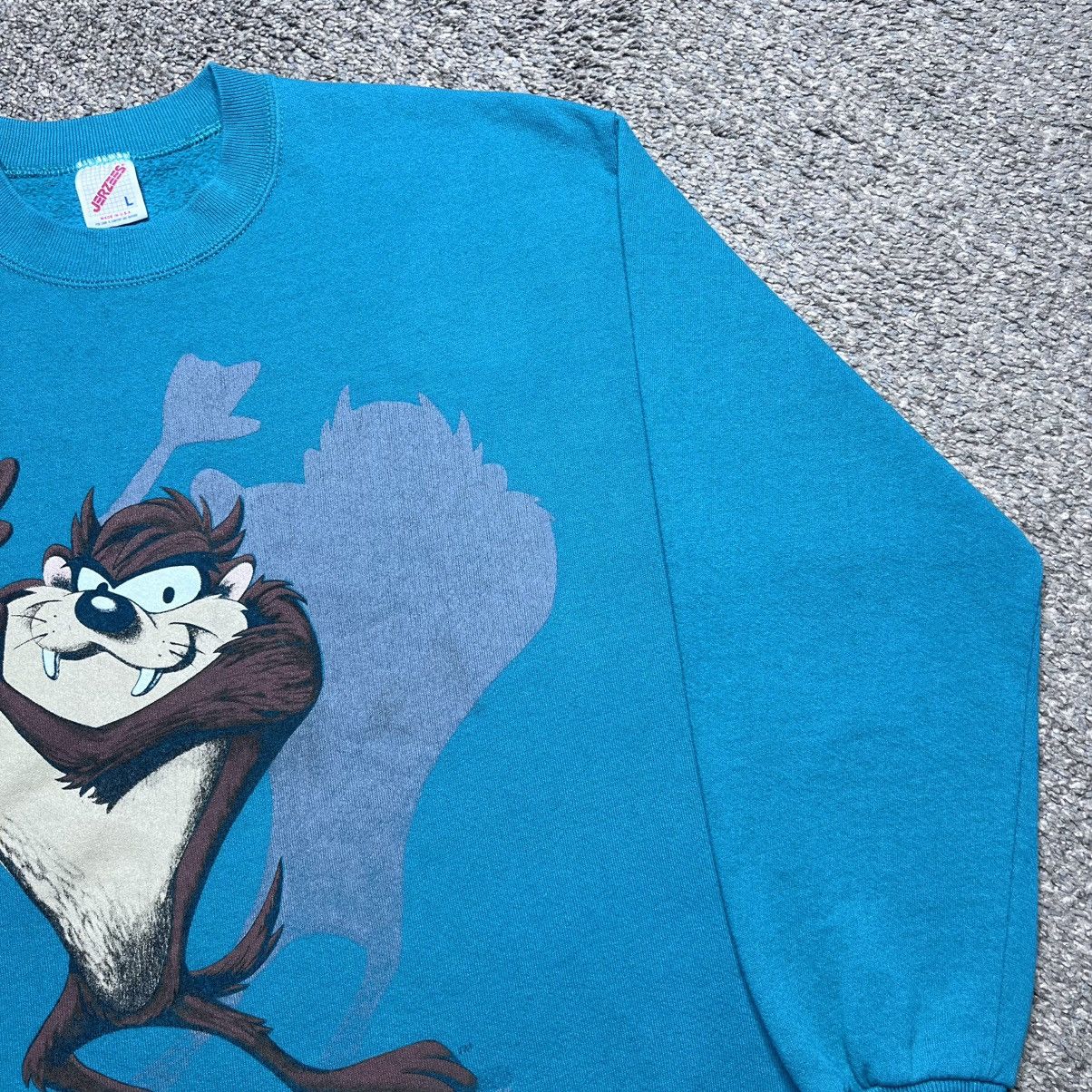 Warner Bros Vintage 1993 Taz Tasmanian Devil Looney Tunes Sweatshirt Size US L / EU 52-54 / 3 - 14 Thumbnail
