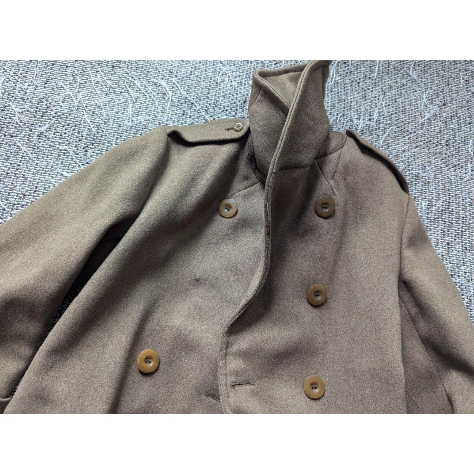 Jeep VINTAGE Mackinaw US Army WWII Jeep Officers Wool Peacoat Jacket Coat Wool Navy Brown XS Mens Size US XS / EU 42 / 0 - 6 Thumbnail