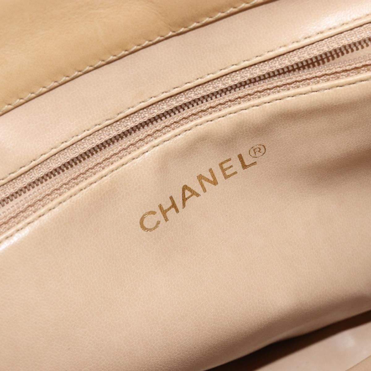 Chanel Chanel Lambskin V Stitch Handbag Beige Size ONE SIZE - 12 Thumbnail