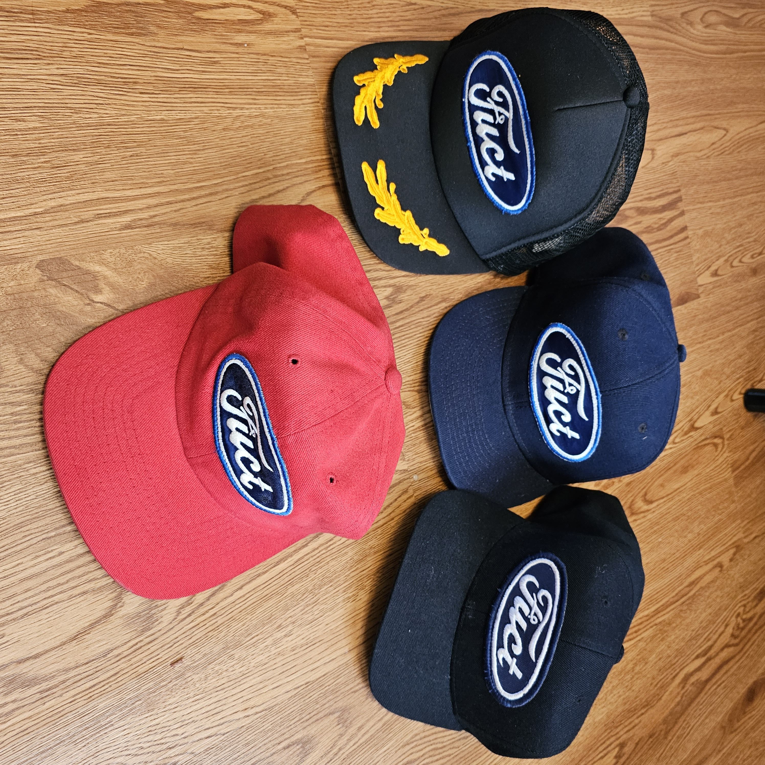 image of Lot Of 4Pieces Fuct Parody Hat in Navy/Red, Men's