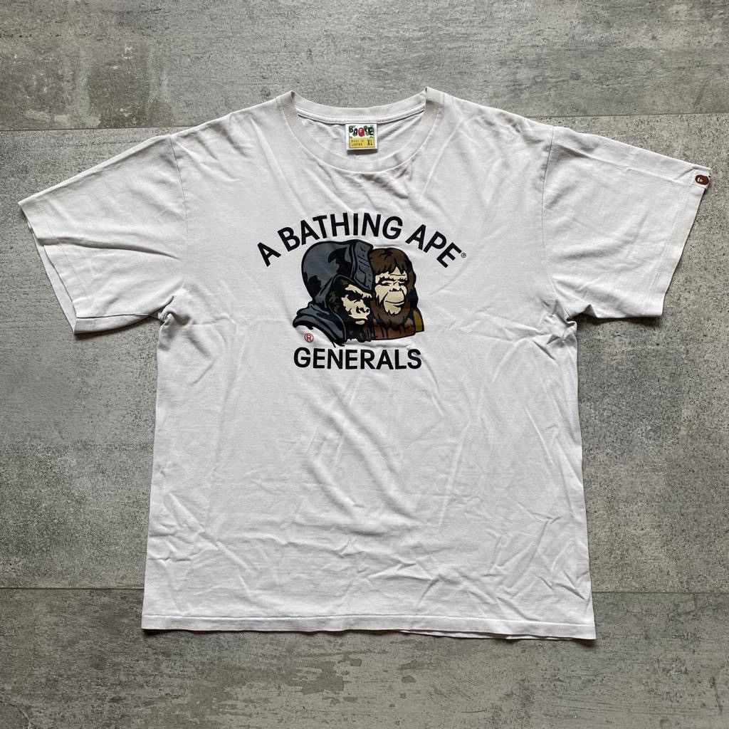 Image of A Bathing Ape Bape OG “Bathing Ape Generals” T-Shirt Tee in White, Men's (Size XL)