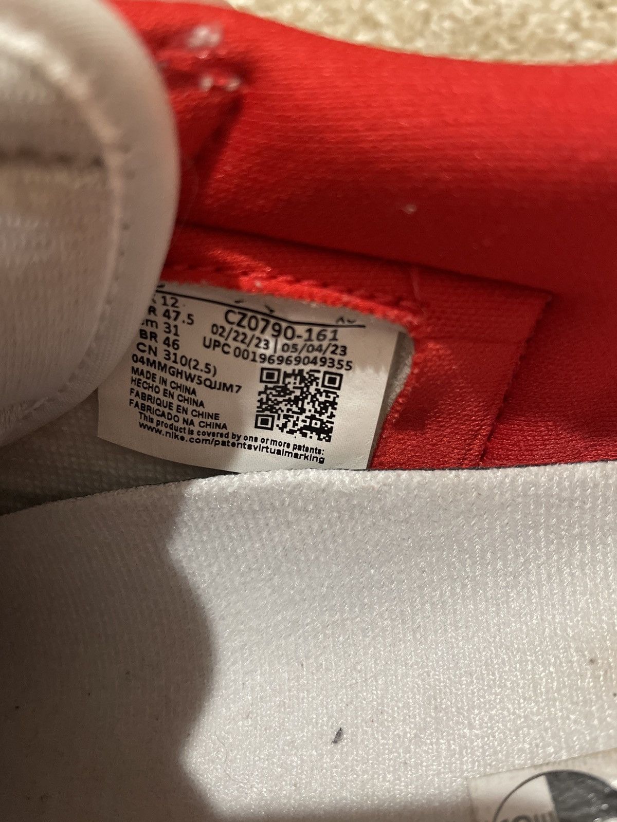 Jordan Brand Jordan 1 Low OG in White and Red Size US 13 / EU 46 - 6 Thumbnail