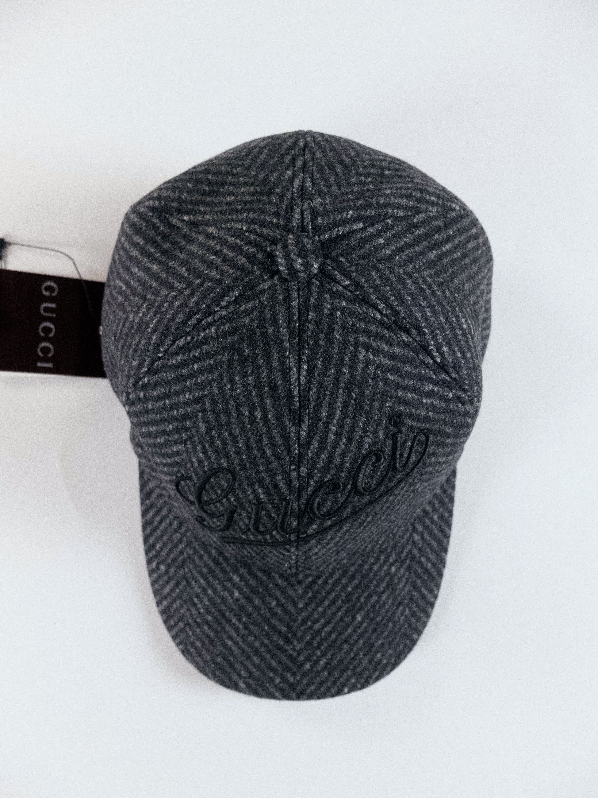 Gucci GUCCI gray embroidered logo wool silk baseball cap Large q Size ONE SIZE - 3 Thumbnail