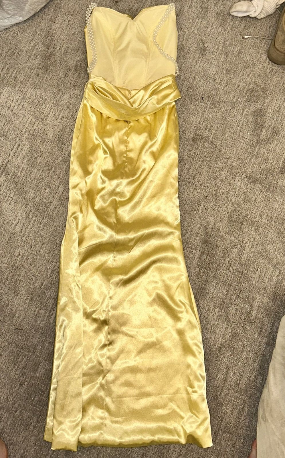 Other Preppy dress yellow maxi dress with pearl straps size 000 Size XXS / US 00 / IT 34 - 3 Thumbnail