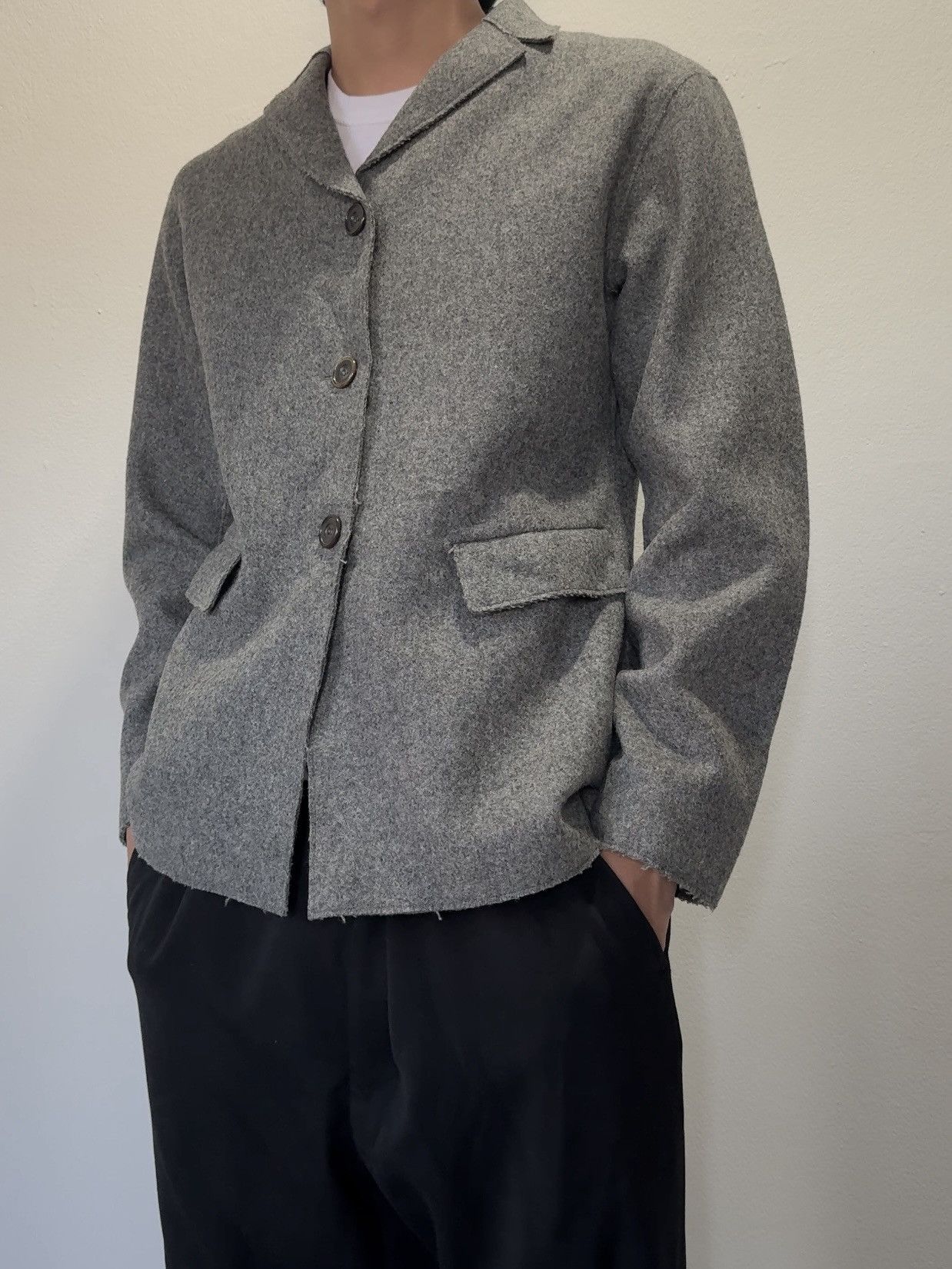 Jil Sander Jil Sander Blazer Fleece Wool Grey Size 40S - 1 Thumbnail