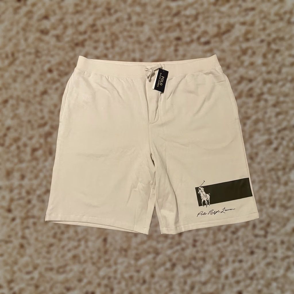 Polo Ralph Lauren Polo Ralph Lauren Sweat Short Men's Big/Tall 3XLT Beige Big Pony Logo New Size US XXL / EU 58 / 5 - 1 Thumbnail