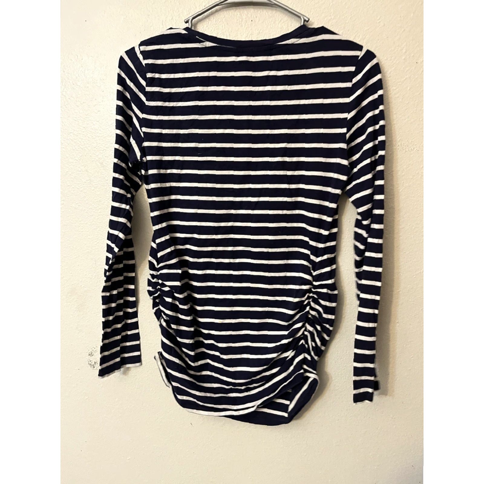 Old Navy Old Navy Long-Sleeved Fitted Blue & White Stripe Maternity Shirt Size S Womens Shirt XS? Size S / US 4 / IT 40 - 3 Thumbnail