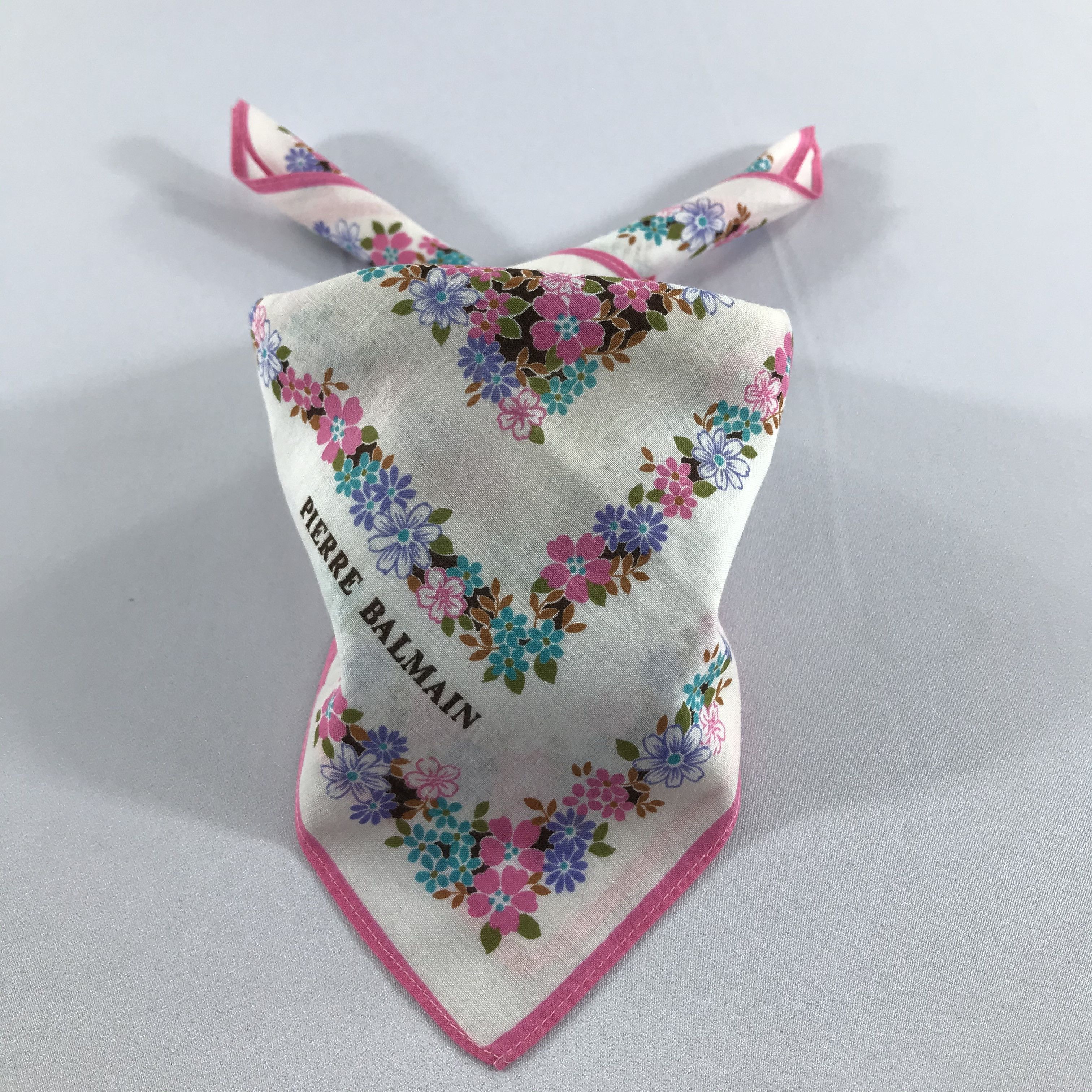 Pierre Balmain Pierre Balmain Floral Handkerchief Neckerchief Bandana H987 Size ONE SIZE - 1 Thumbnail
