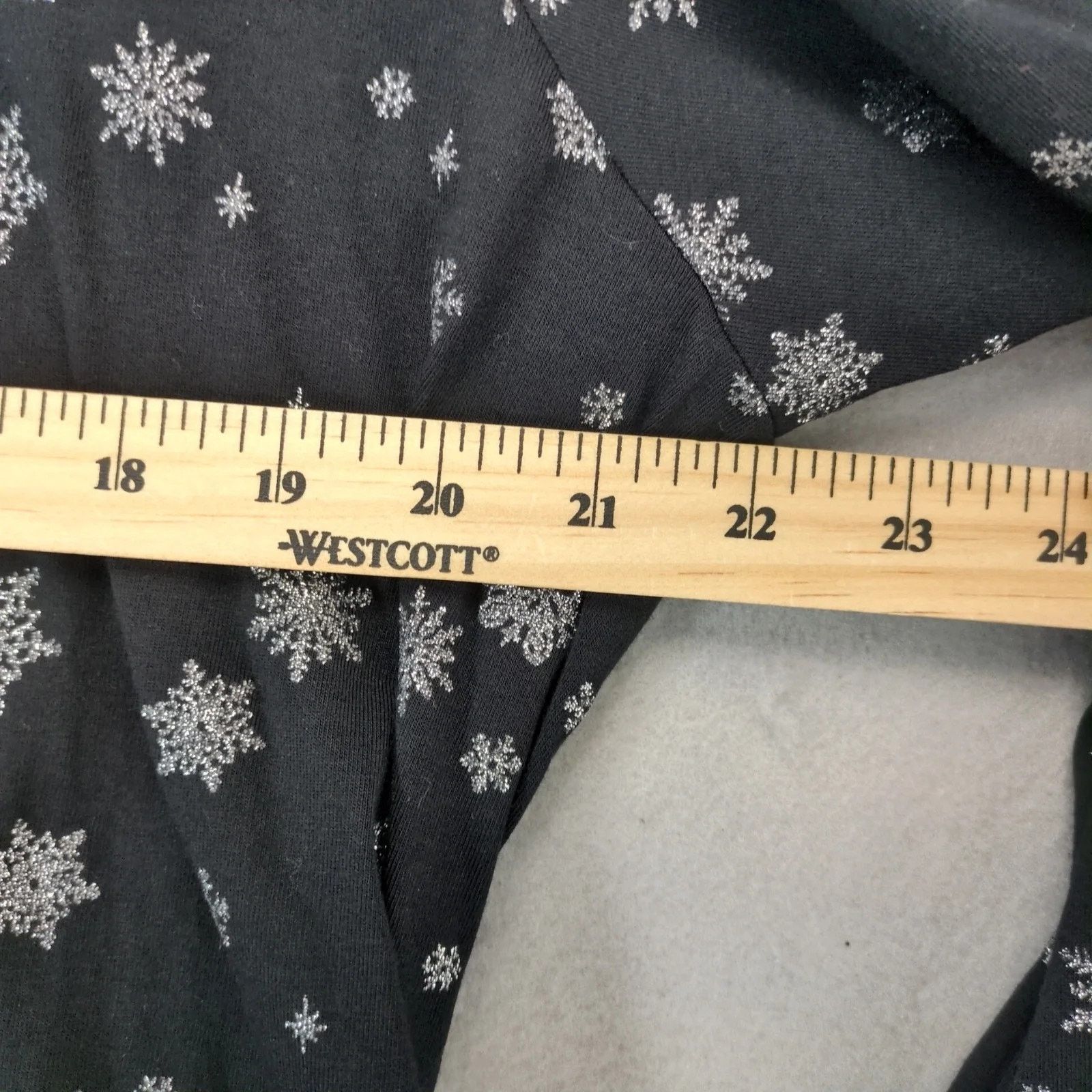 Avenue Avenue Silver Glitter Snowflake Black Turtleneck Top Women's Size XXL / US 16-18 / IT 52-54 - 3 Thumbnail