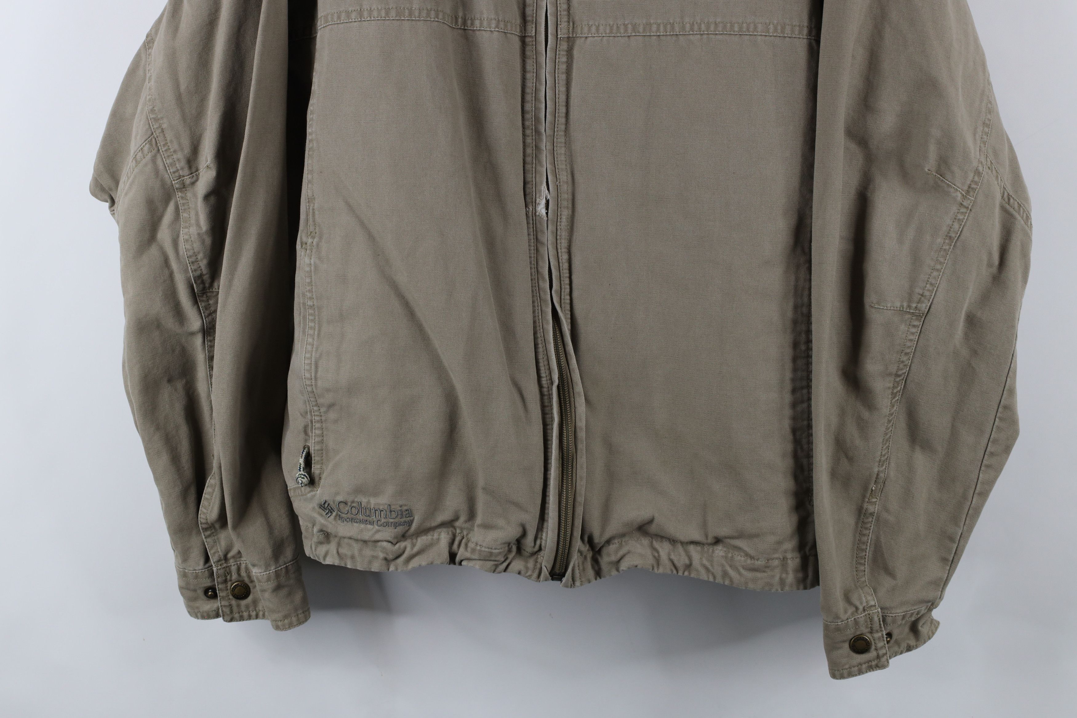 Columbia × Vintage Vintage Columbia Full Zip Canvas Bomber Jacket Beige Size US XL / EU 56 / 4 - 3 Thumbnail
