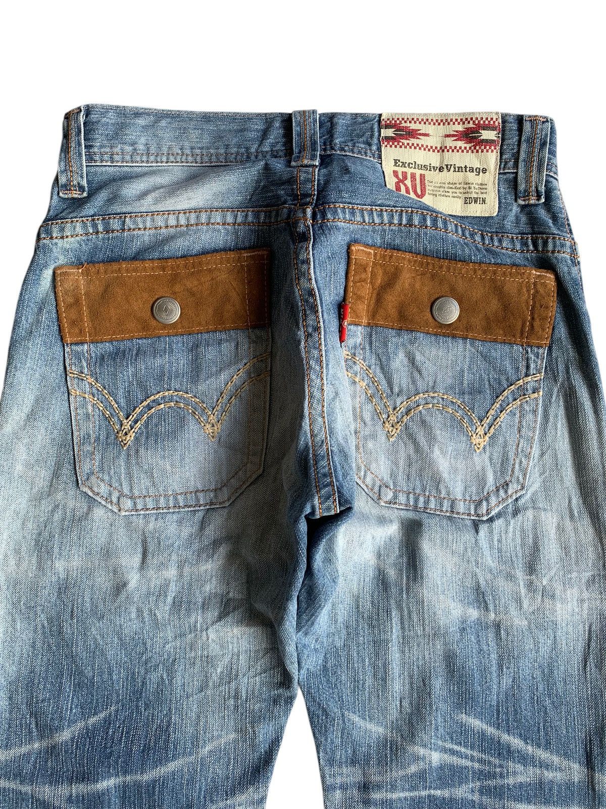 Other EDWIN XV BUSH PANTS NAVAJO STYLE FADED DISTRESSED DENIM Size US 31 - 6 Thumbnail