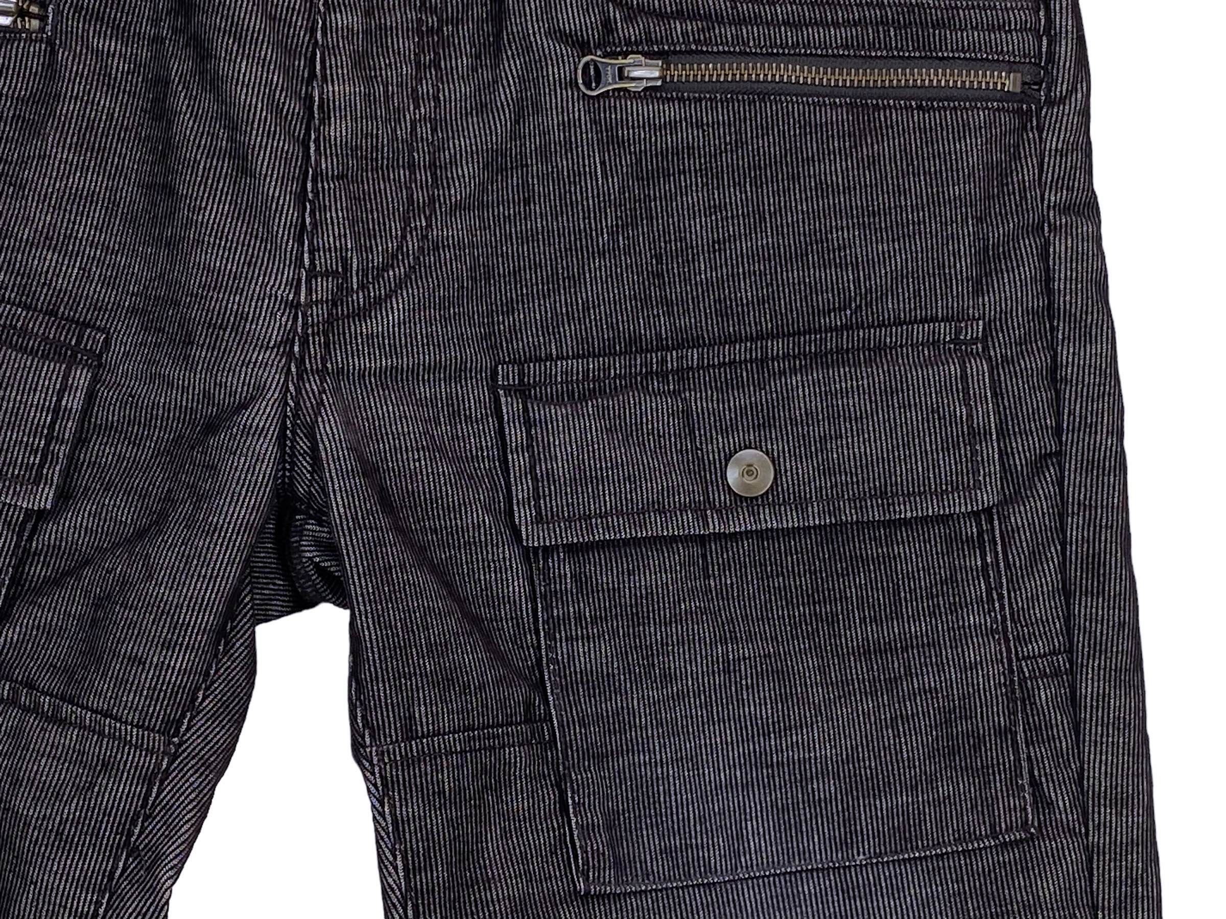 Japanese Brand Ikka Stripe Hickory Denim Japanese Multi Zipper Pants Size US 32 / EU 48 - 11 Thumbnail