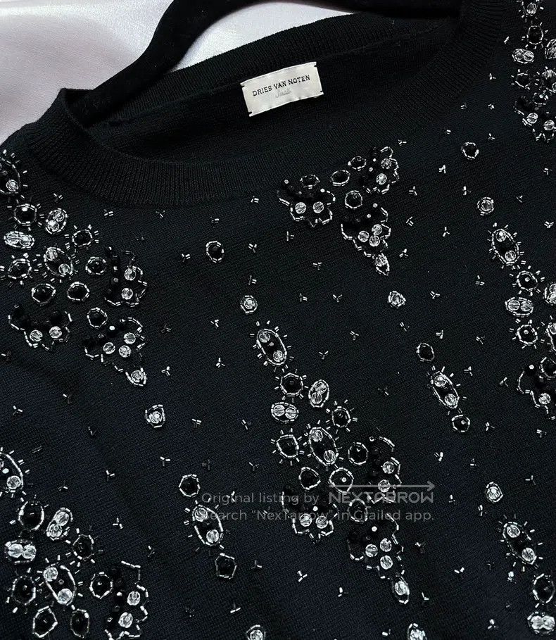 Dries Van Noten Dries Van Noten Heavy-duty beaded knitted sweater Size S / US 4 / IT 40 - 2 Thumbnail
