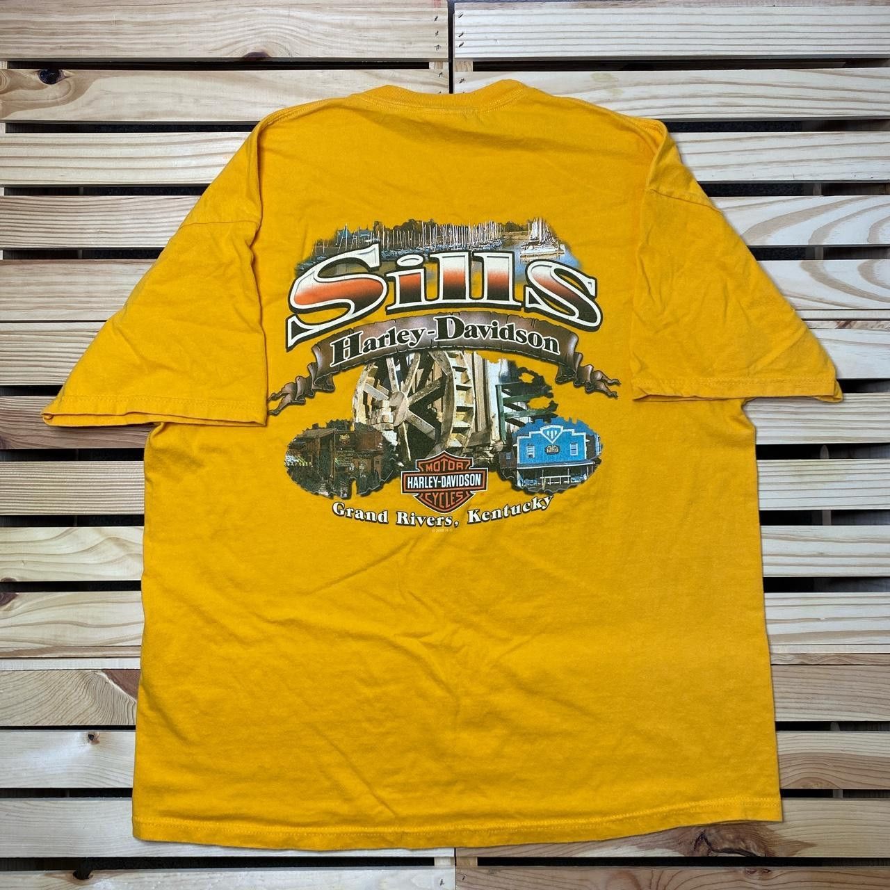 Harley Davidson Vintage Harley Davidson KT 2006 Yellow Biker Tee Size XL Size US XL / EU 56 / 4 - 1 Thumbnail
