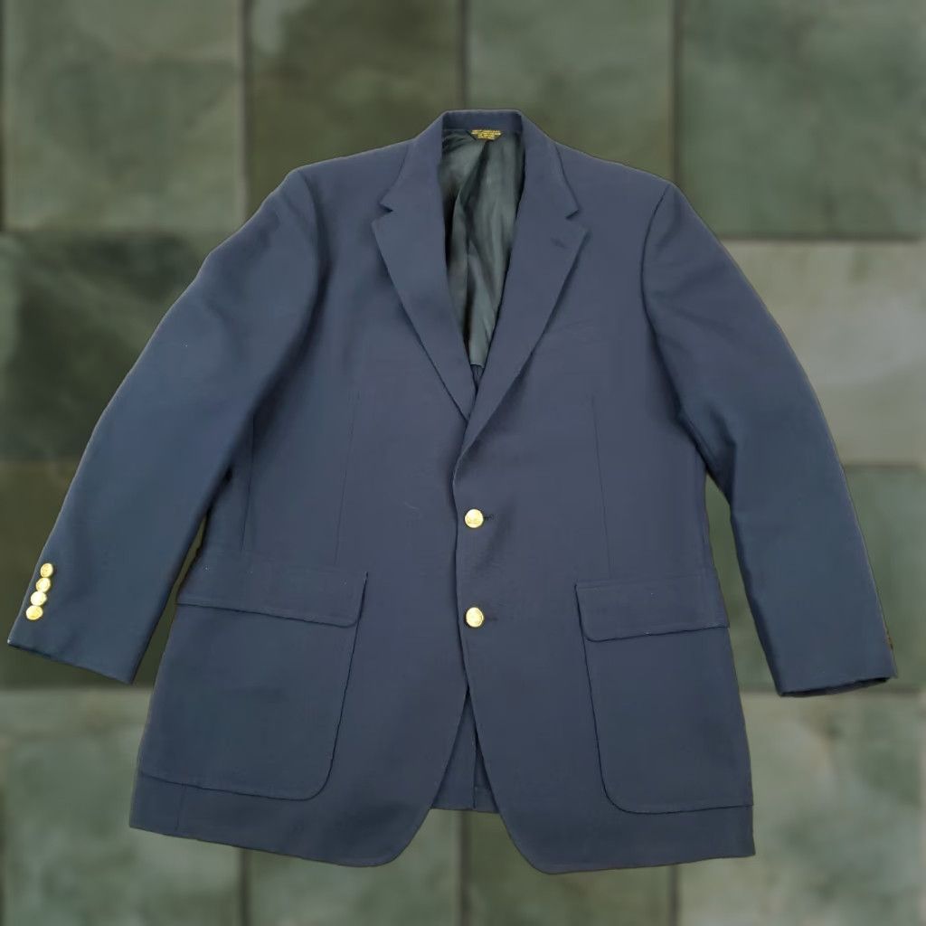Hunter VINTAGE Hunter Haig Blazer Mens 46 Blue Single Breasted Sports Coat Lined Career Size 46R - 1 Thumbnail