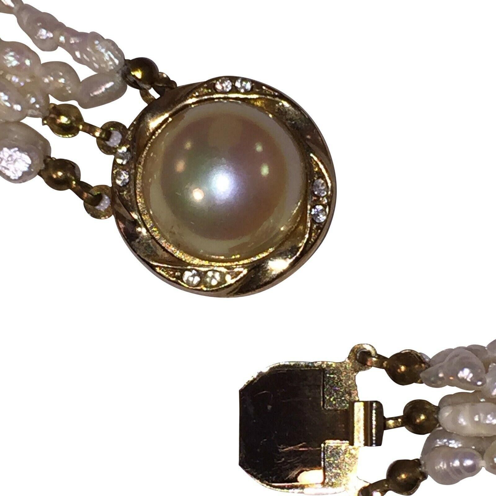 Designer Vintage Freshwater Pearl Bead Multi Strand Necklace Size ONE SIZE - 8 Thumbnail