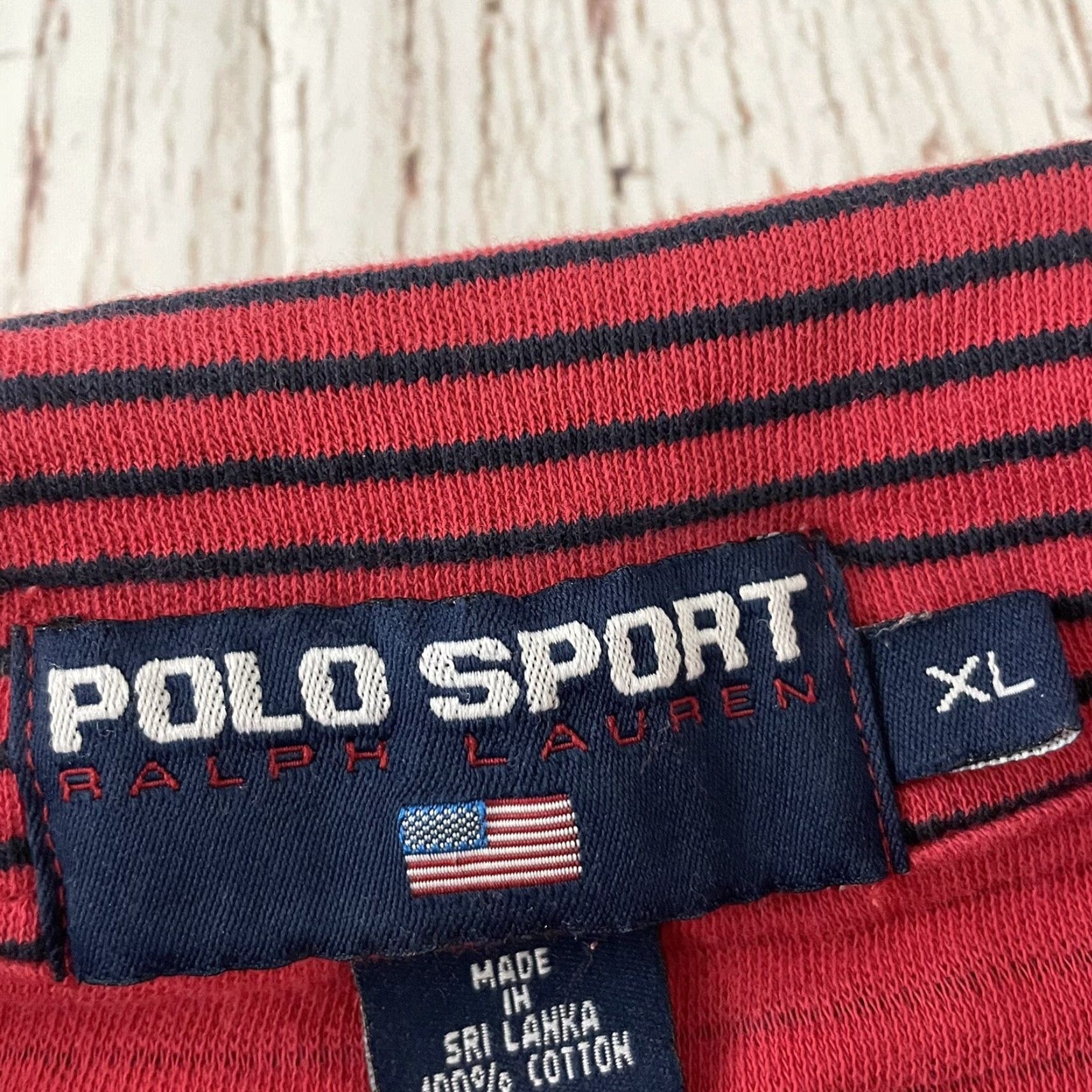 Vintage Polo Sport Ralph Lauren Short Sleeve Striped Polo Shirt Men's XL Red Size US XL / EU 56 / 4 - 3 Thumbnail