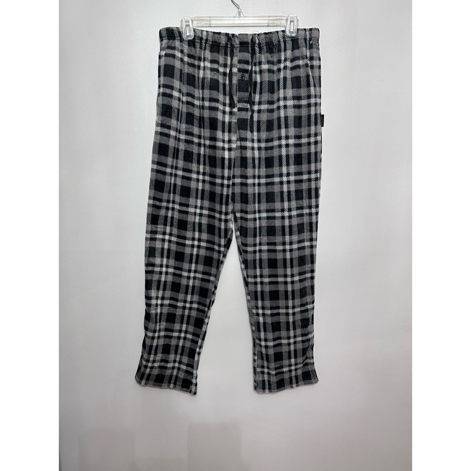 Greg Norman Pajama Pants Mens Sz L 1pc Green Blue Plaid Fleece