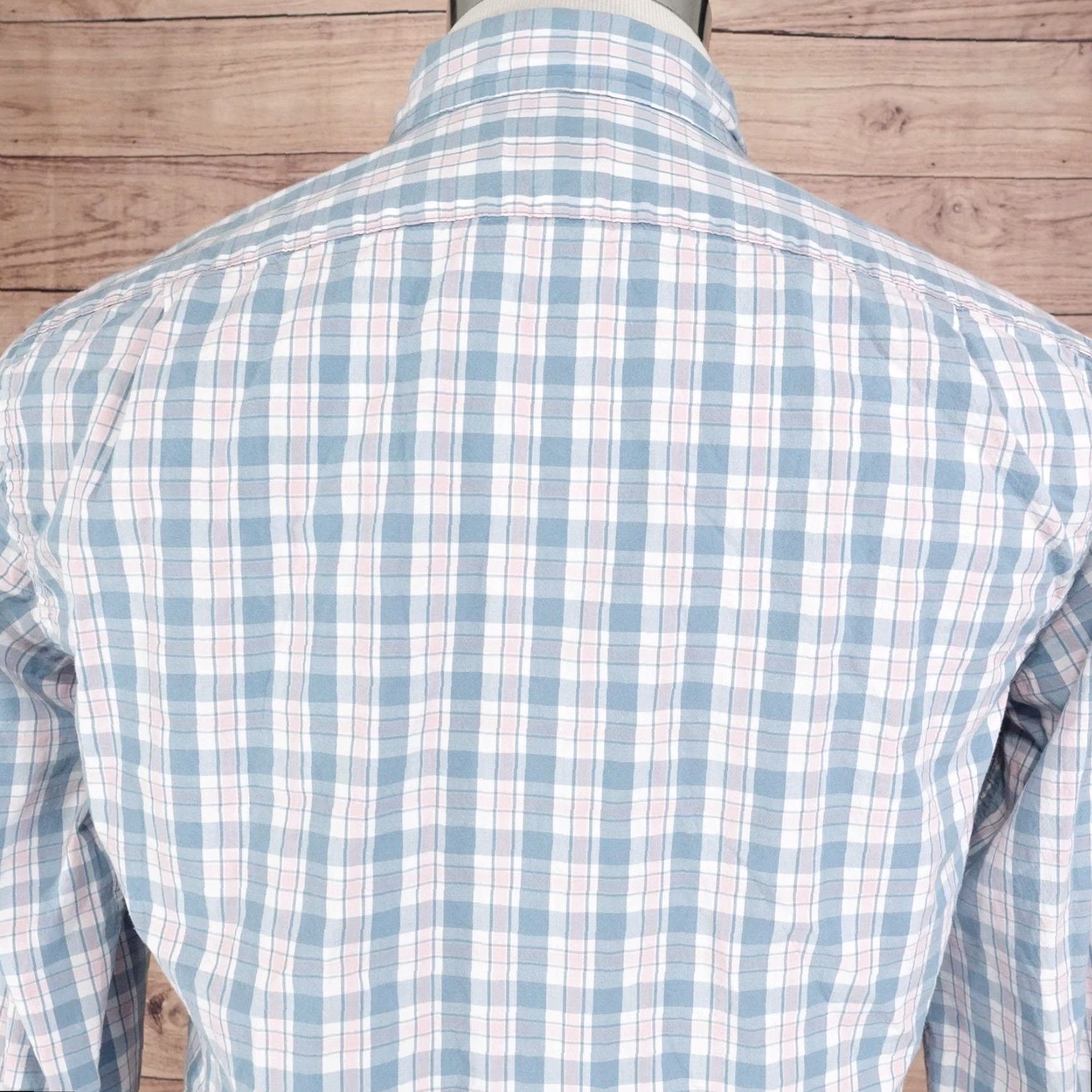 J.Crew J.Crew Shirt Slim Fit Button-Down Flex Washed Plaid Blue Pink Mens M Long Sleeve Casual Button-Up Shirt Size US M / EU 48-50 / 2 - 5 Thumbnail