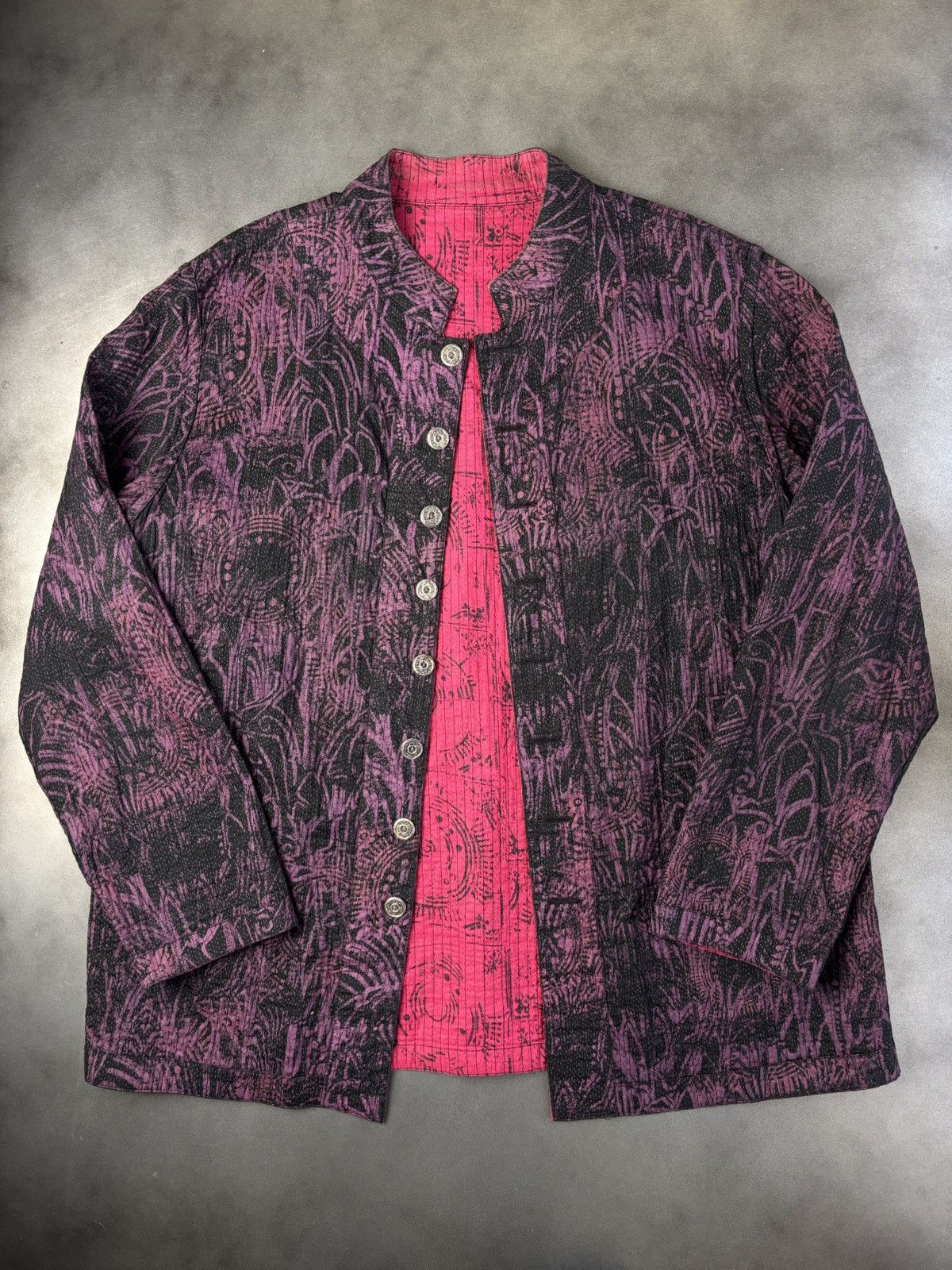 Handmade × Other × Vintage Vintage Reversible Quilted Button Mandarin Collar Overshirt Size US S / EU 44-46 / 1 - 4 Thumbnail
