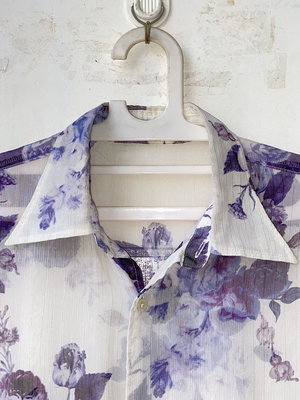 Tornado Mart TORNADO MART Flower Patterned Mesh Shirt Size US S / EU 44-46 / 1 - 14 Thumbnail