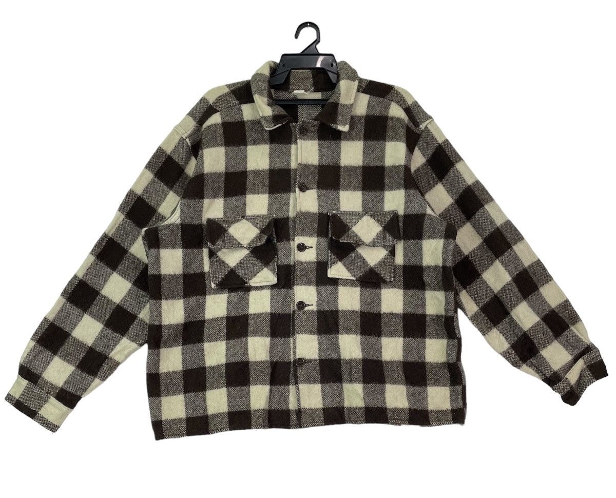 Vintage Vtg 70s Minnesota Woolen wool shirts checkered twin pocket Size US L / EU 52-54 / 3 - 1 Thumbnail