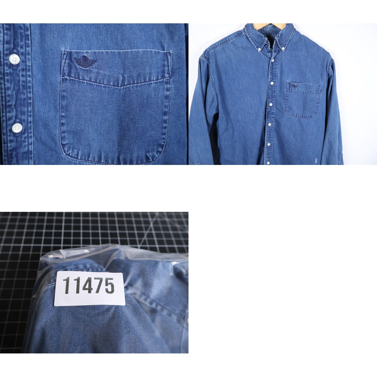 Dockers VINTAGE Dockers Oversized Denim Shirt Men Large Blue Distressed 90s VTG Grunge Shirt Hardcover? Size US L / EU 52-54 / 3 - 9 Thumbnail