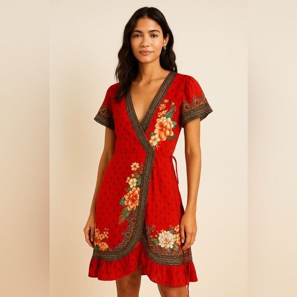 Farm Rio NEW Farm Rio Mixed Fruits Ocean Mini Dress Red | Grailed