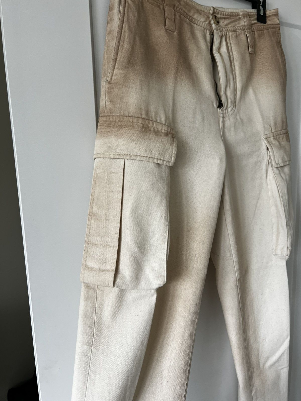 Acne Studios Acne Studios: Beige High-Waisted Cargo Pant Size US 32 / EU 48 - 7 Thumbnail
