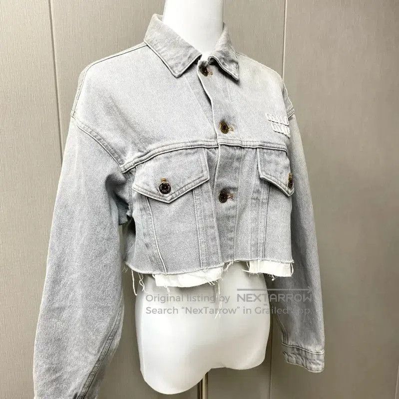 Miu Miu Miu Miu Spring Autumn Gray Denim Cropped Cardigan . Size M / US 6-8 / IT 42-44 - 3 Thumbnail