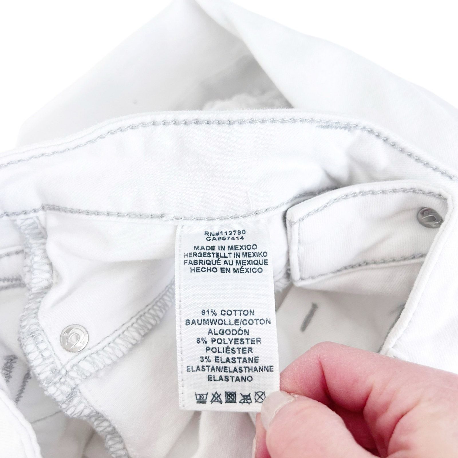 True Religion True Religion White Distressed Sequin Skinny Jeans Sz 29 Size 29" - 6 Thumbnail