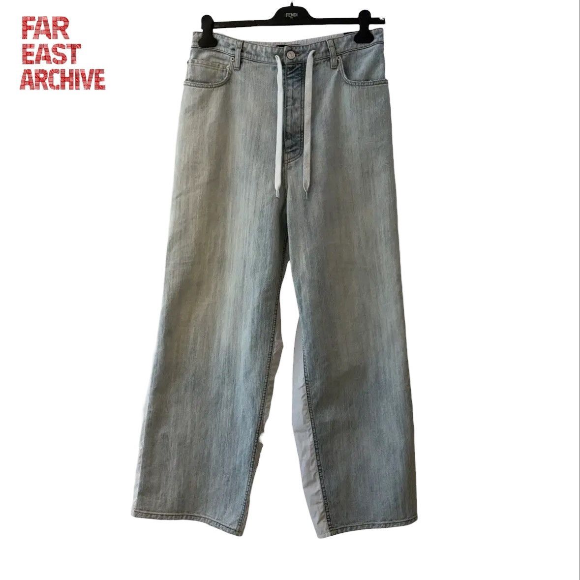 Balenciaga Balenciaga 24fw Denim Jersey Track Hybrid Pants Size US 31 - 1 Thumbnail