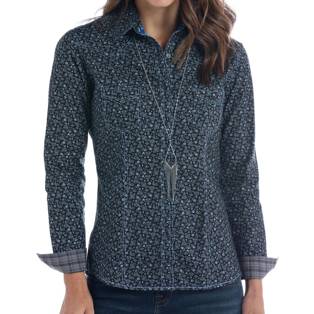 Panhandle Slim Panhandle Rough Stock Cape Coral Button Down Pearl Snap Blue Size S / US 4 / IT 40 - 1 Thumbnail