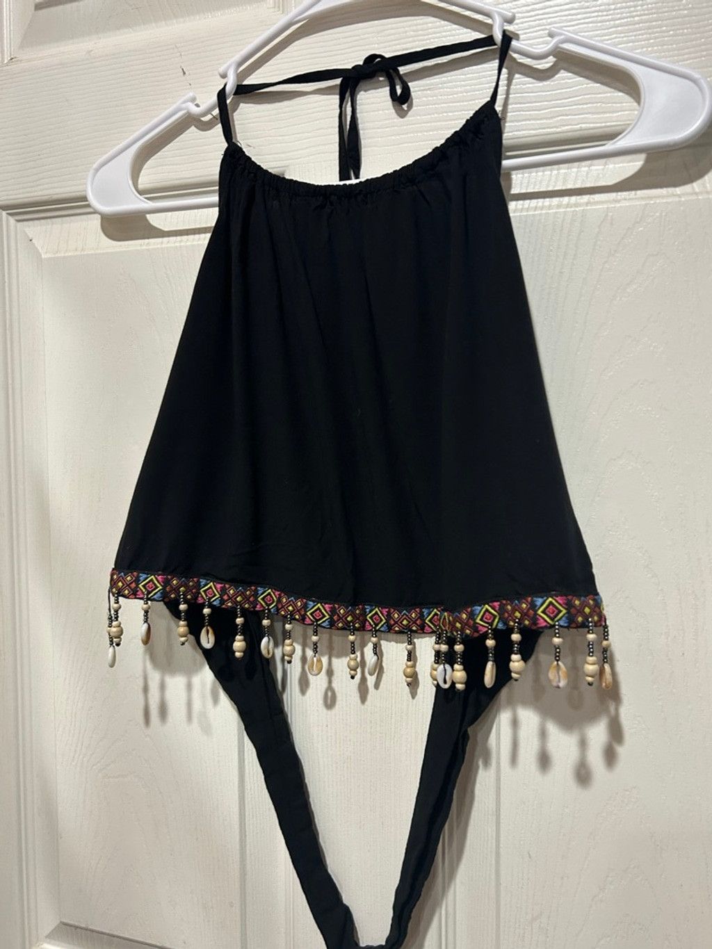 Shein Women's SHEIN Curve Black Multicolor Beaded Crop Top 1X Size XL / US 12-14 / IT 48-50 - 1 Thumbnail