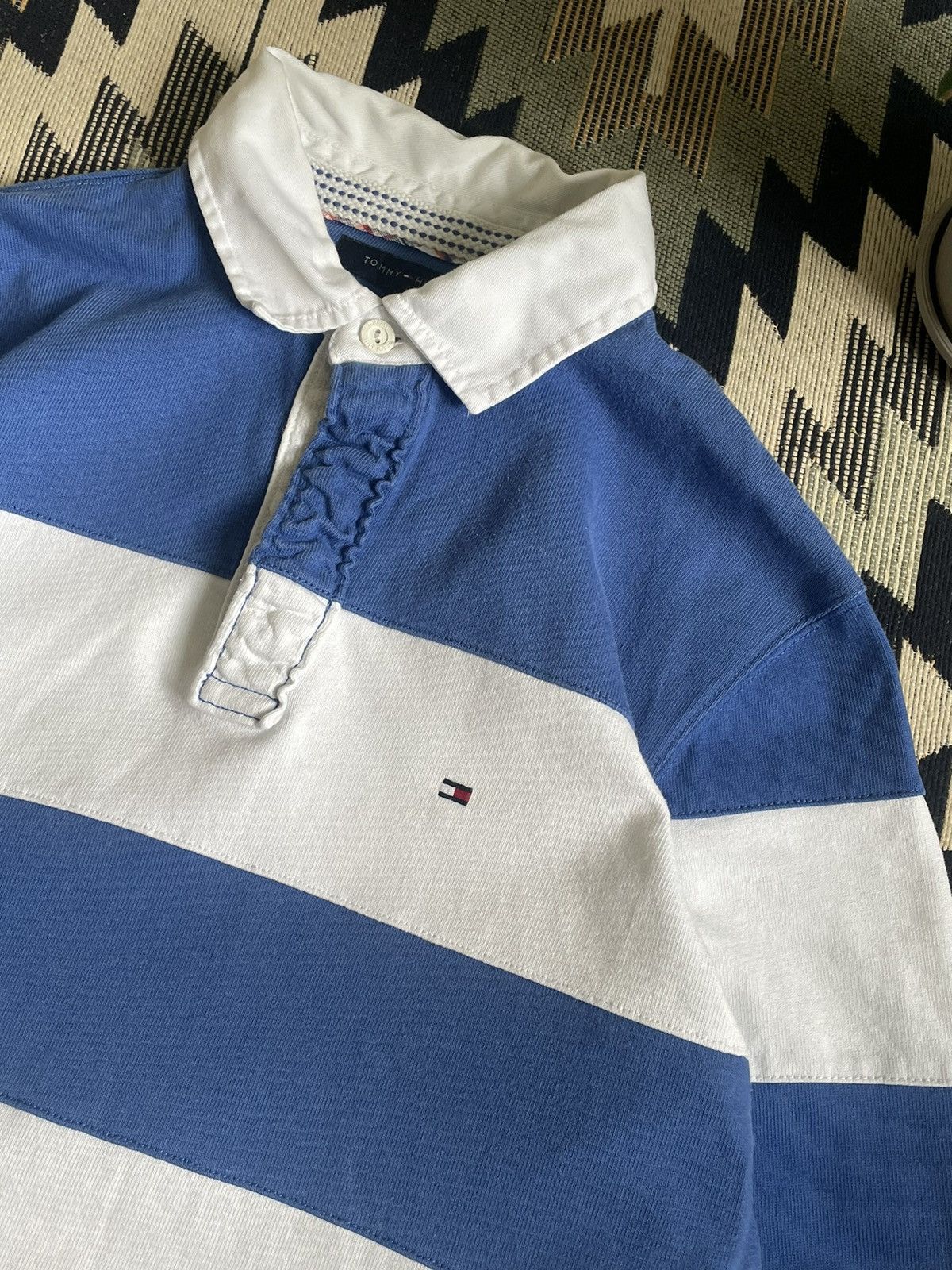 Tommy Hilfiger × Vintage Vintage Tommy Hilfiger #5 Striped Rugby Longsleve Size US L / EU 52-54 / 3 - 6 Thumbnail