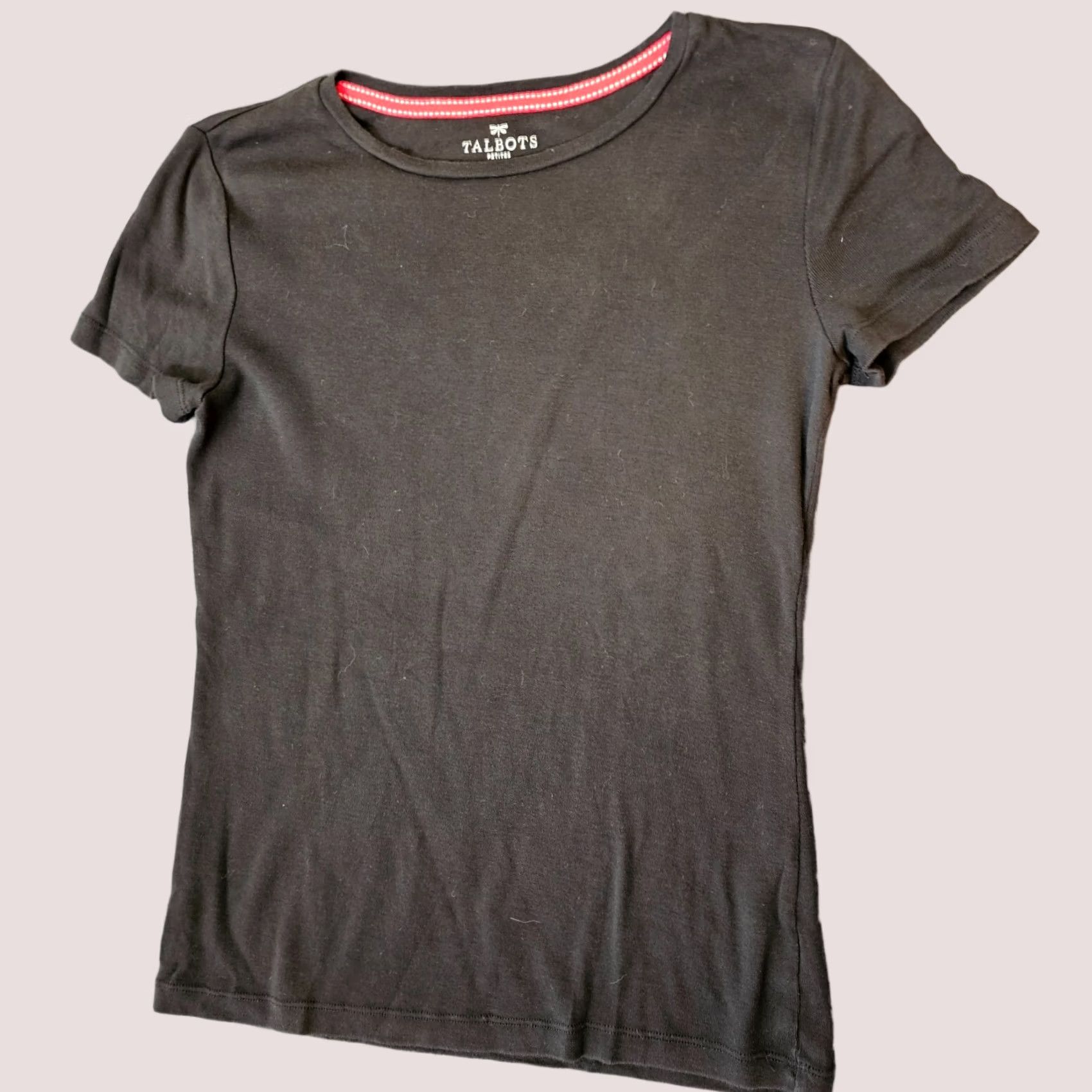 Talbots Talbots T-Shirt Womens Petite Black 100% Cotton Long Sleeve Round Neck Casual Solid PSS Size XXS / US 00 / IT 34 - 1 Thumbnail