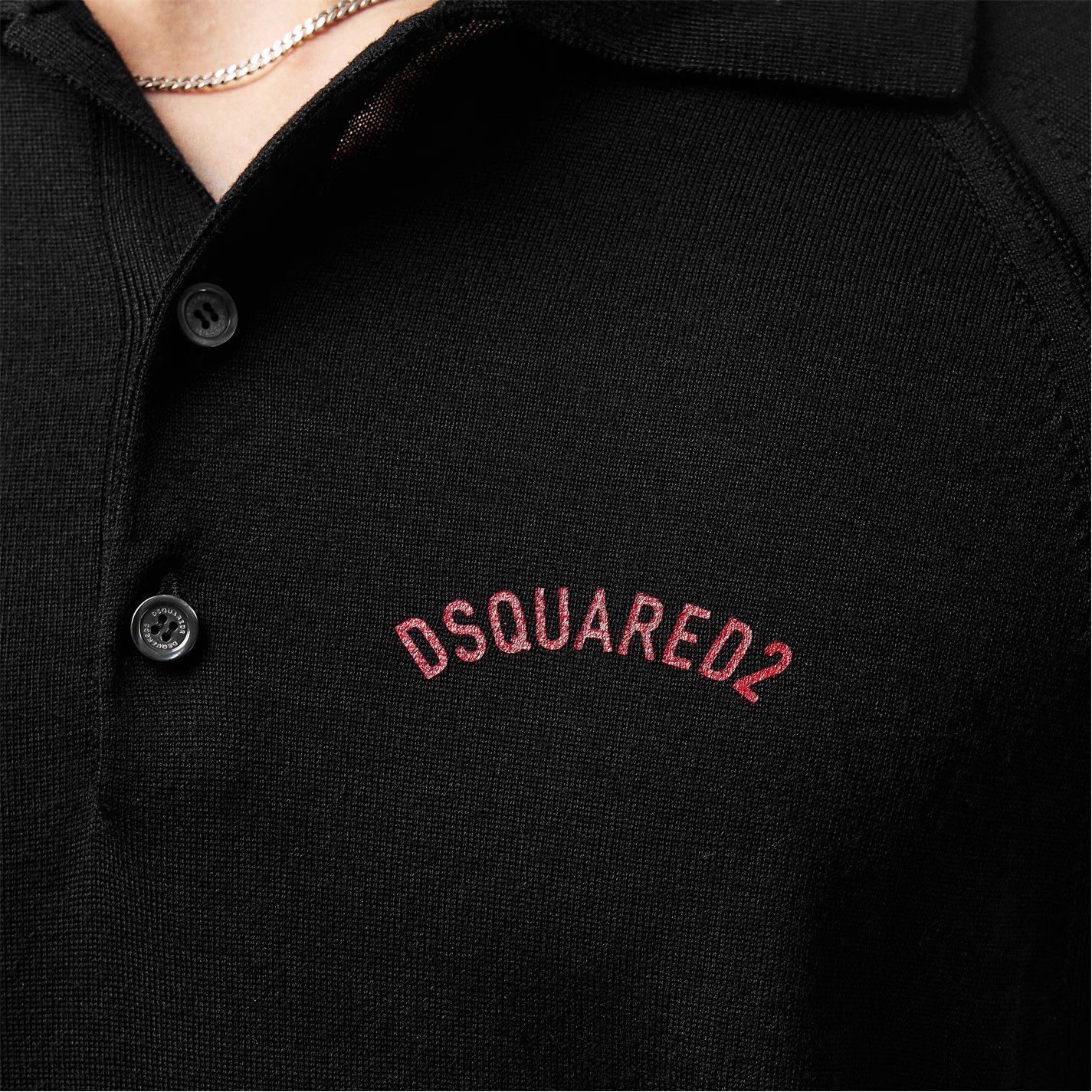 Dsquared2 o1g2r1mq0426 Knit Polo Shirt in Black Size US M / EU 48-50 / 2 - 5 Thumbnail