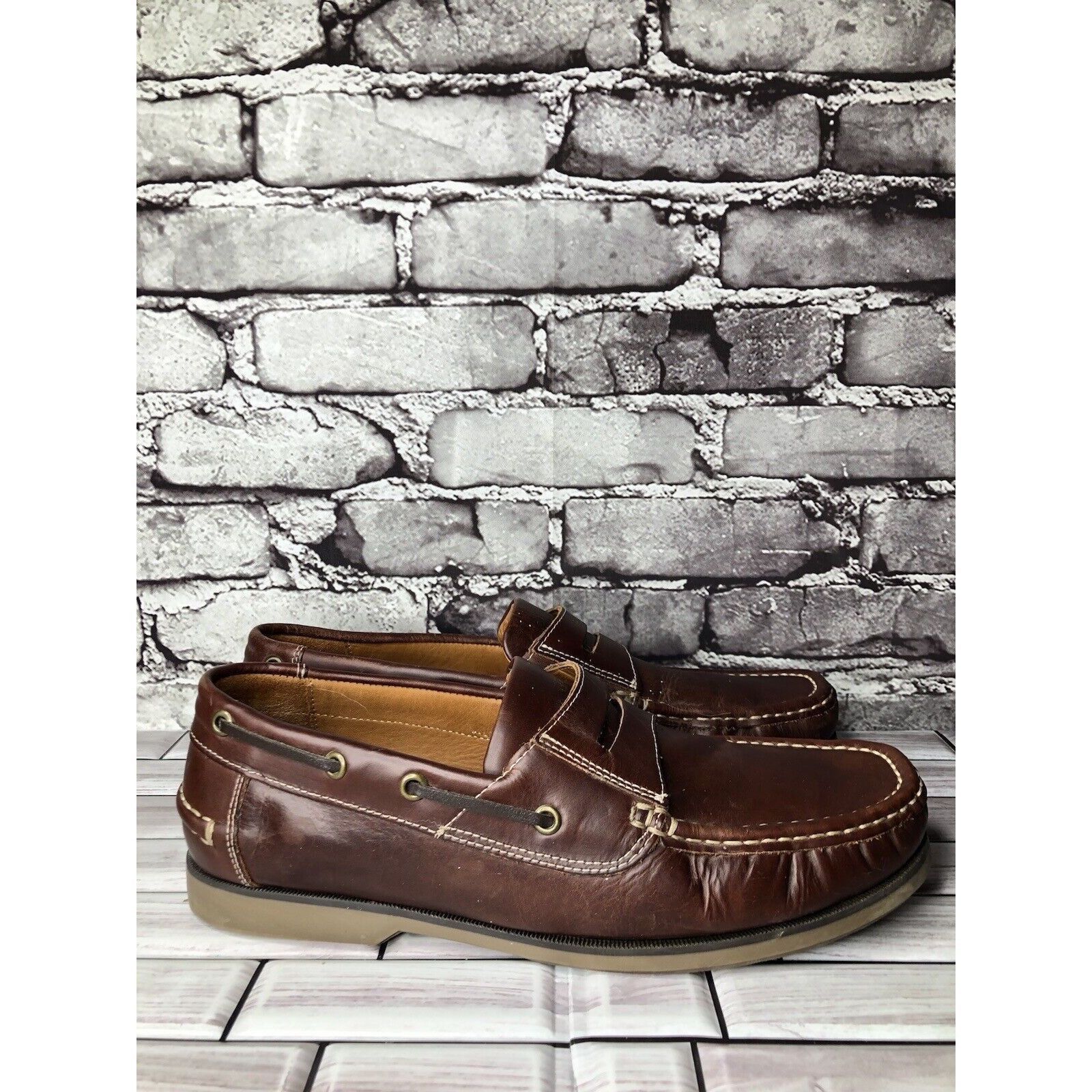 Windsor Smith Samuel Windsor Brown Leather Penny Loafers Casual Boat Shoes Size US 9.5 / EU 42-43 - 13 Thumbnail