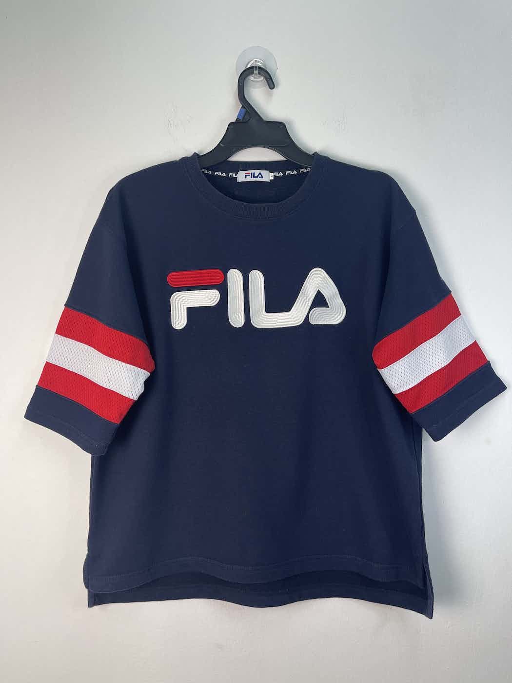 image of Limited Itemvintage Fila Italia Spell Out Logo T-Shirt in Navy, Men's (Size Large)