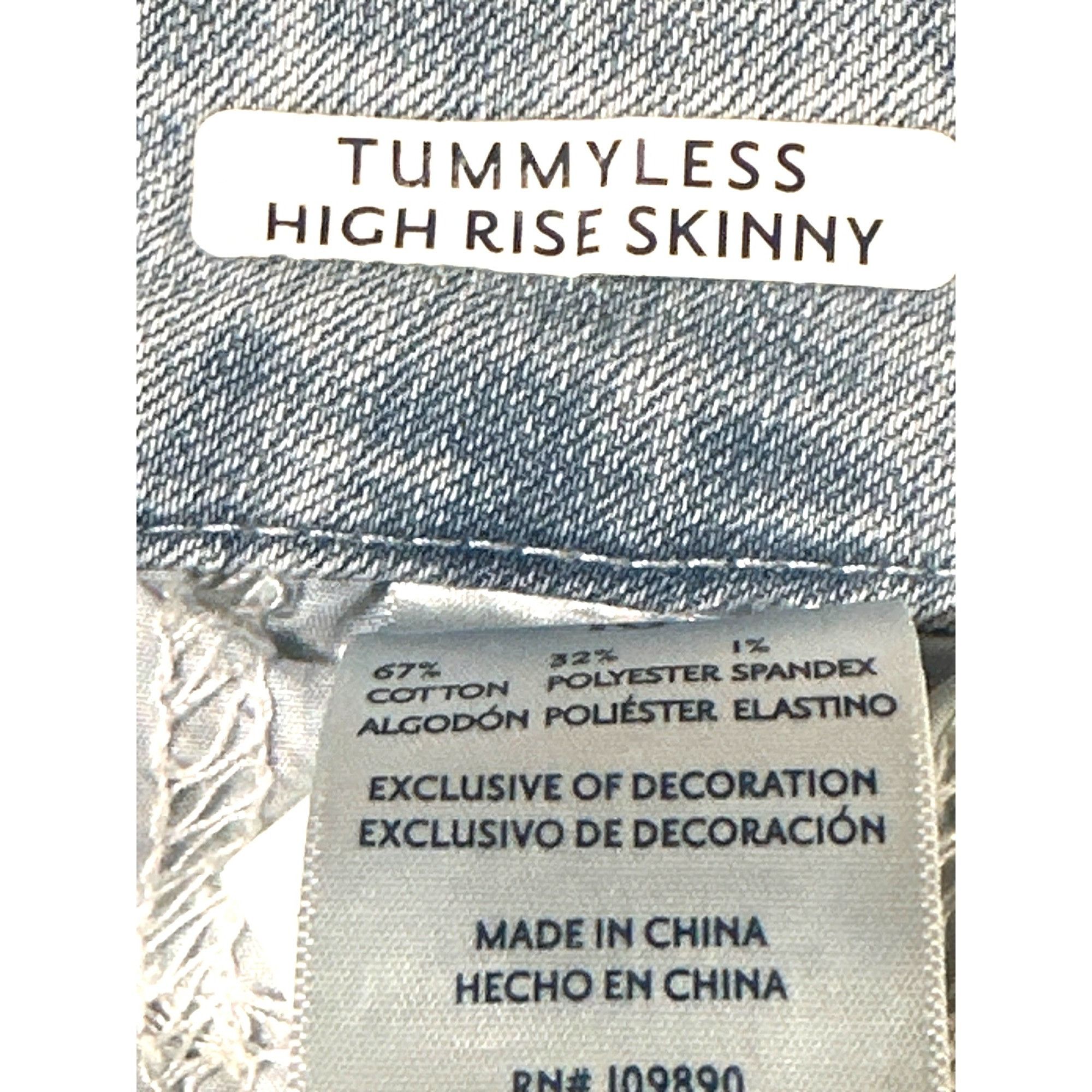 Seven 7 Seven7 Tummyless High Rise Skinny Jeans Light Wash Distresse Size 32" / US 10 / IT 46 - 11 Thumbnail