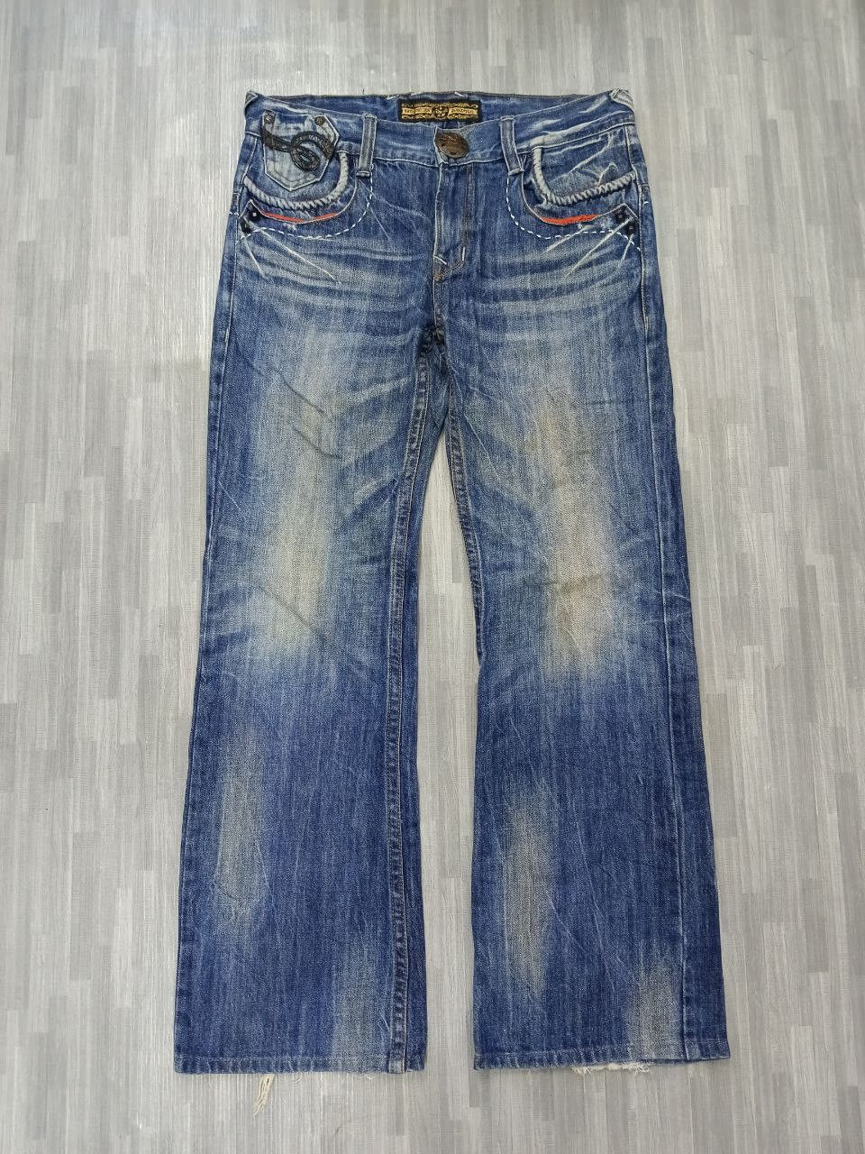 Japanese Brand FLARE SICK STUDIO RP DENIM PANTS Size US 32 / EU 48 - 2 Thumbnail