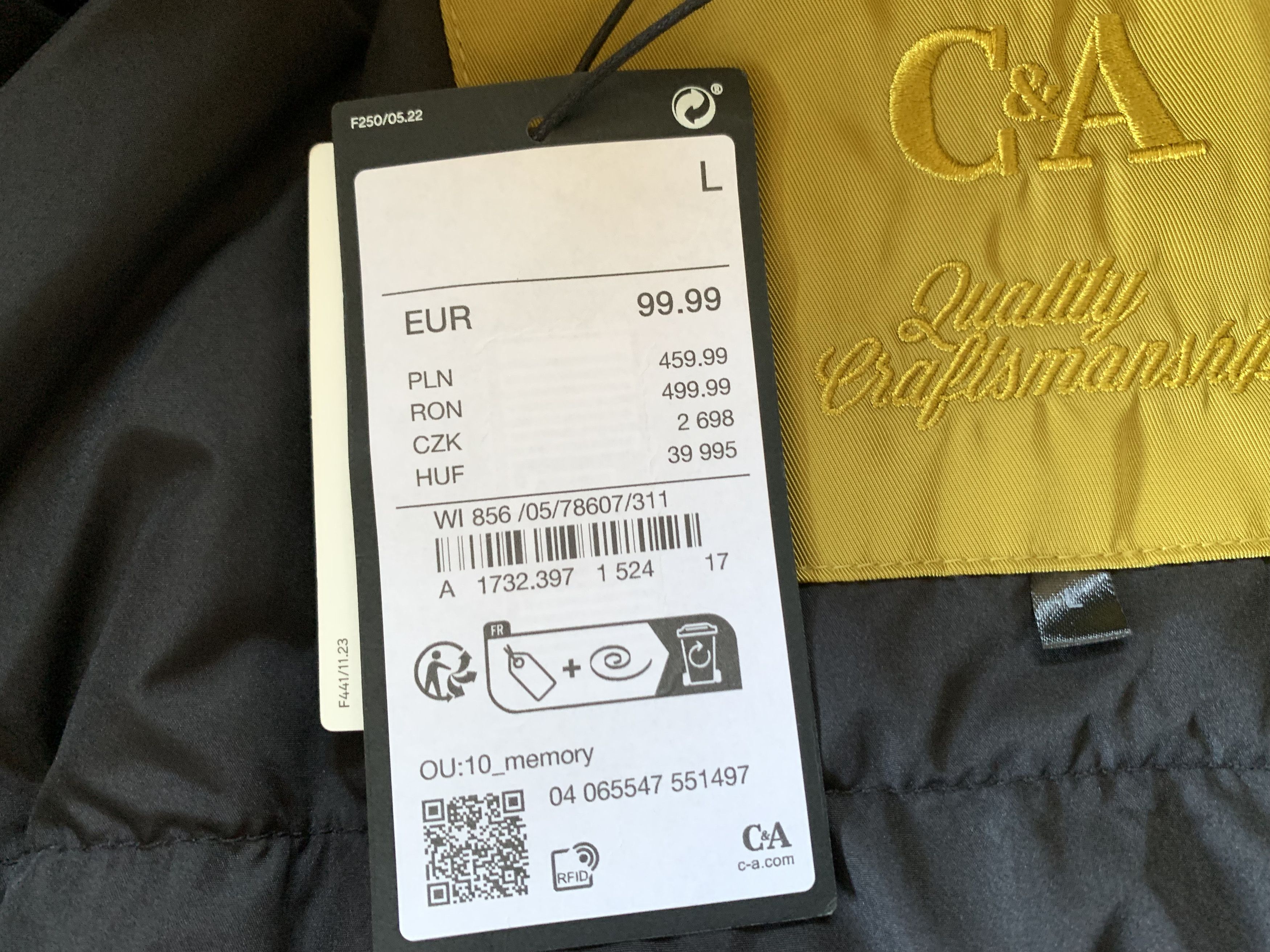 Other C&A New Winter Pocket Hood Puffer Jacket Size US L / EU 52-54 / 3 - 7 Thumbnail
