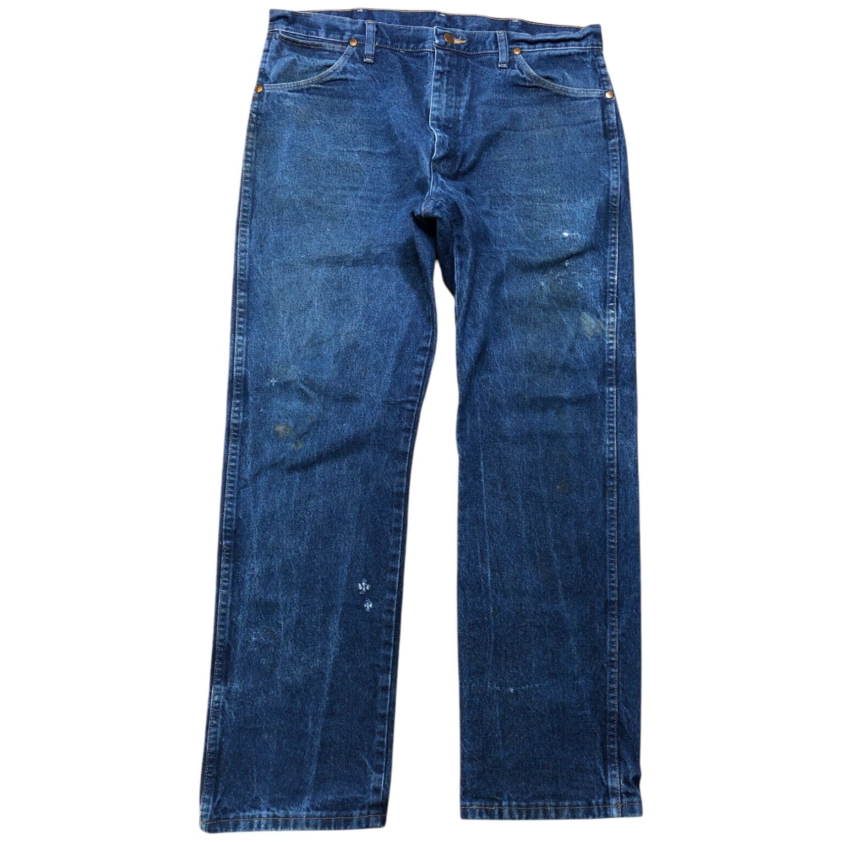 Wrangler VINTAGE Wrangler 13MWZ Jeans Mens Tag 36x32 Cowboy Cut Western Distressed Chore Blue Size US 36 / EU 52 - 2 Thumbnail