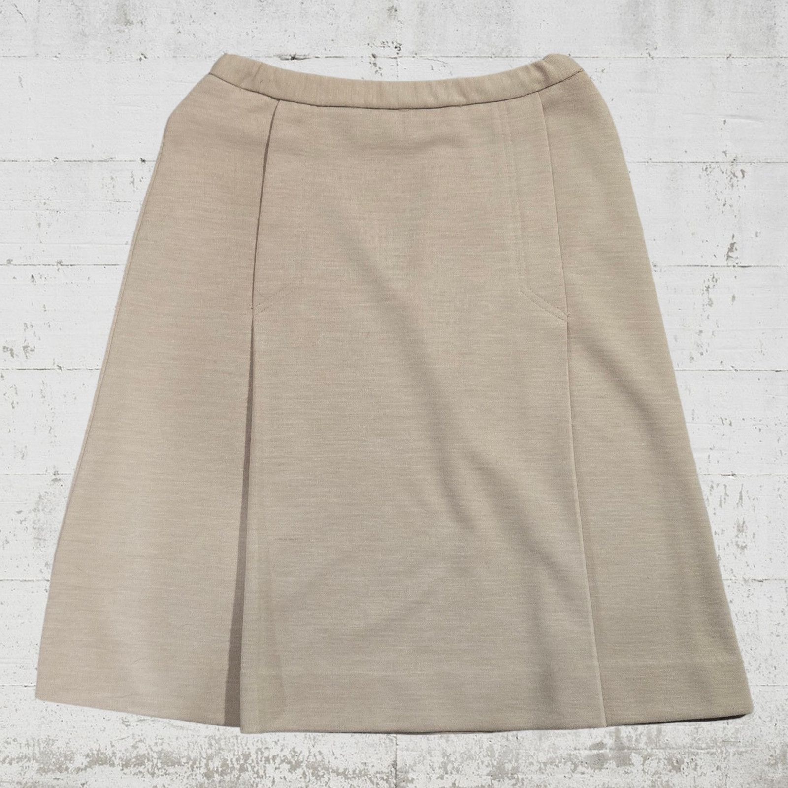 Sears Vintage Tan Pleated A Line Skirt Size 6 Size 28" / US 6 / IT 42 - 2 Thumbnail