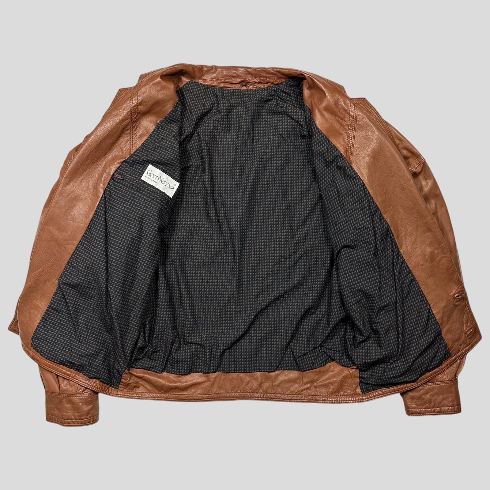 Versace Gianni Versace 80’s Leather Kimono Open Bomber Jacket - L Size US L / EU 52-54 / 3 - 6 Thumbnail