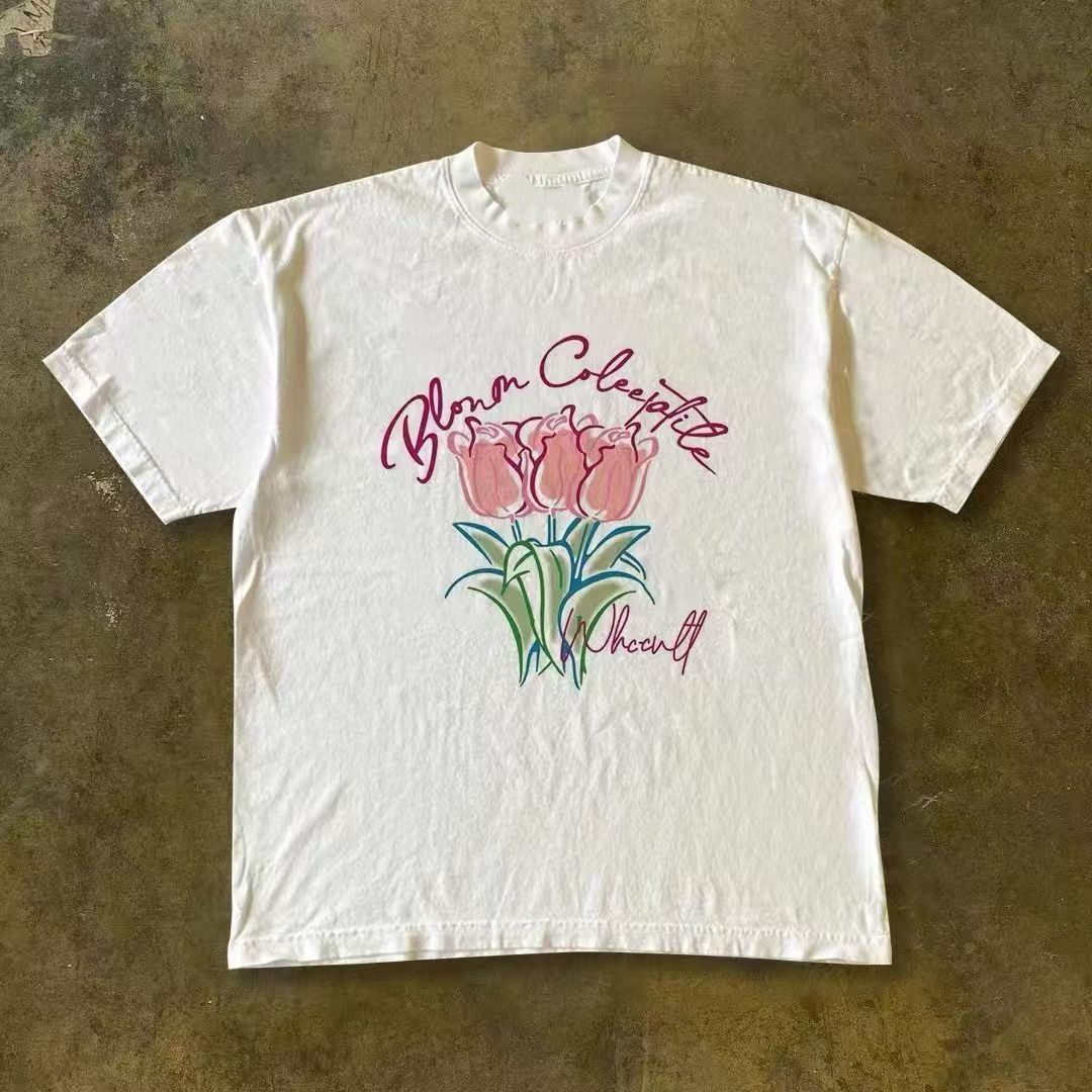 Japanese Brand White casual retro rose print t-shirt Size US M / EU 48-50 / 2 - 1 Thumbnail