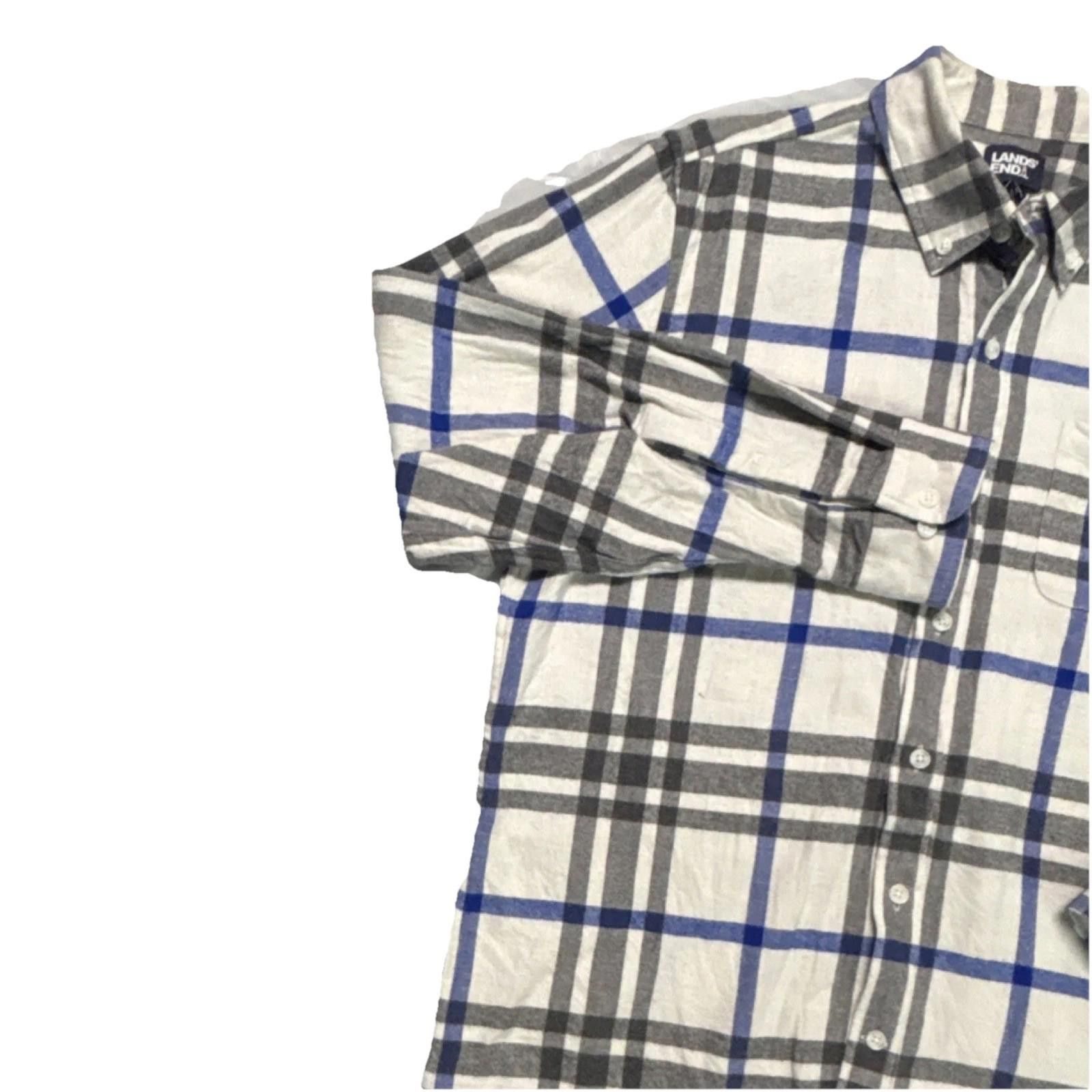 Lands' End Lands' End Plaid Flannel Shirt XL Traditional Fit Men Size US XL / EU 56 / 4 - 2 Thumbnail