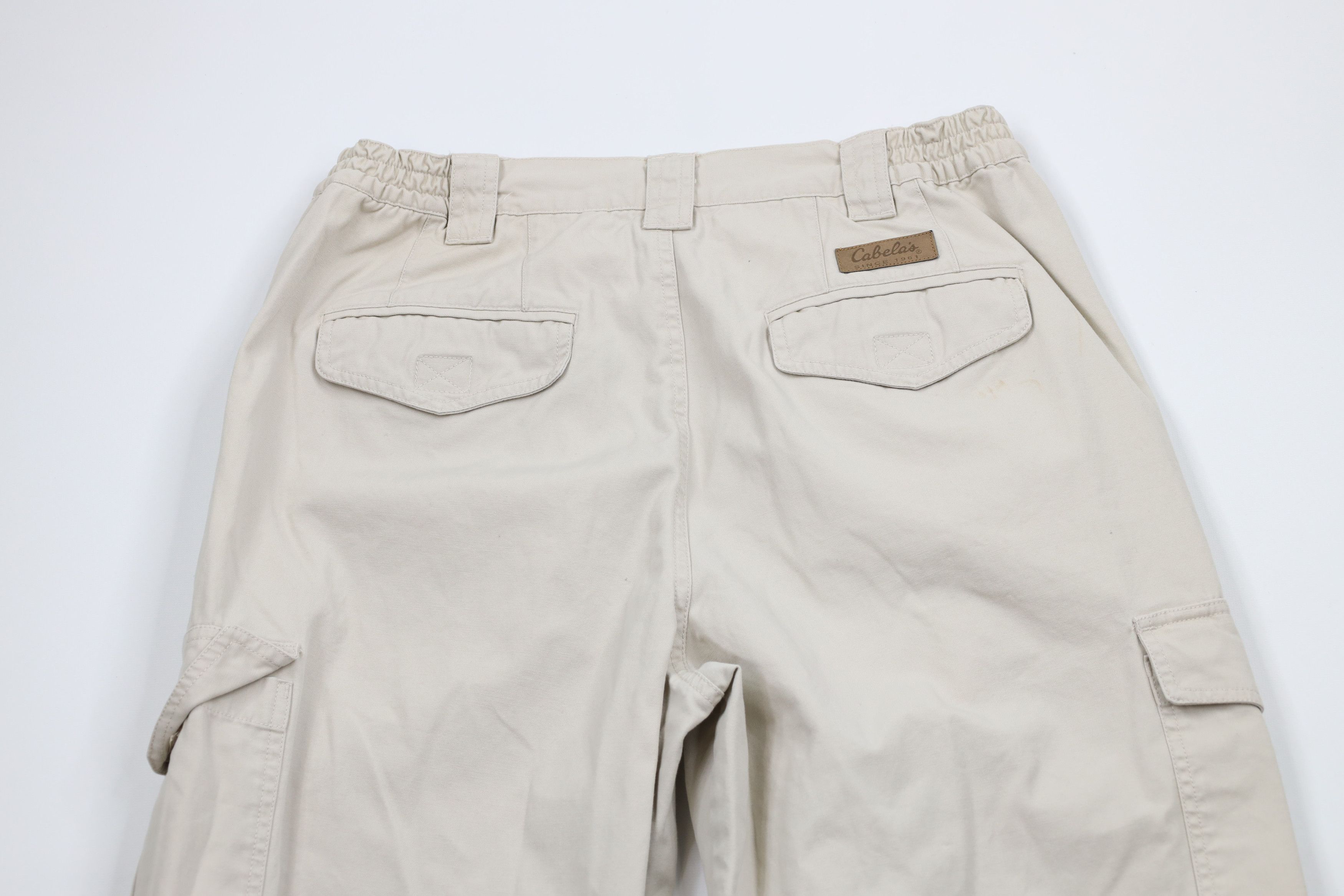 Cabelas × Vintage Vintage 90s Cabelas Wide Leg Double Knee Cargo Pants Beige Size 34" / US 12 / IT 48 - 10 Thumbnail